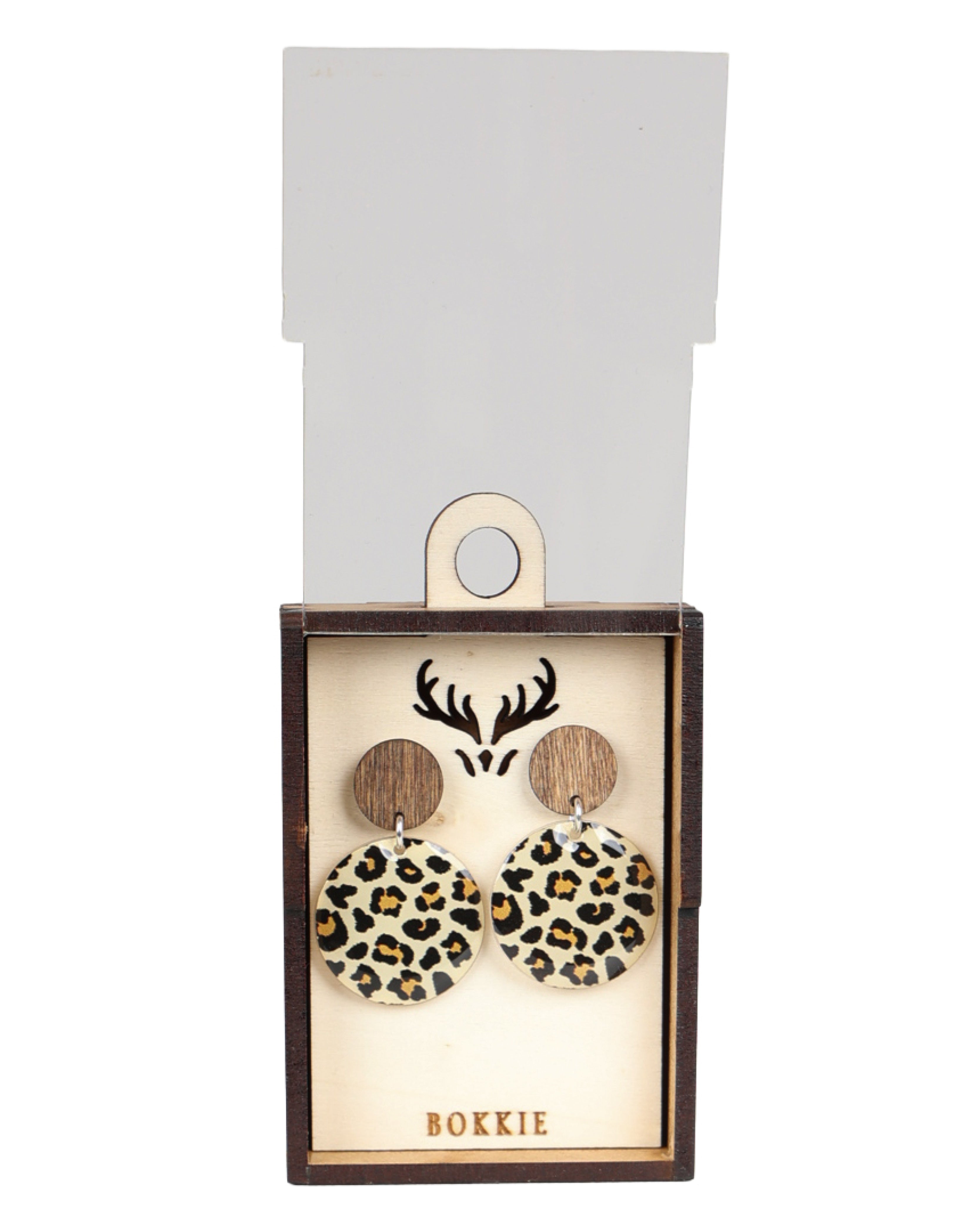 Leopard Circle Drop Earrings