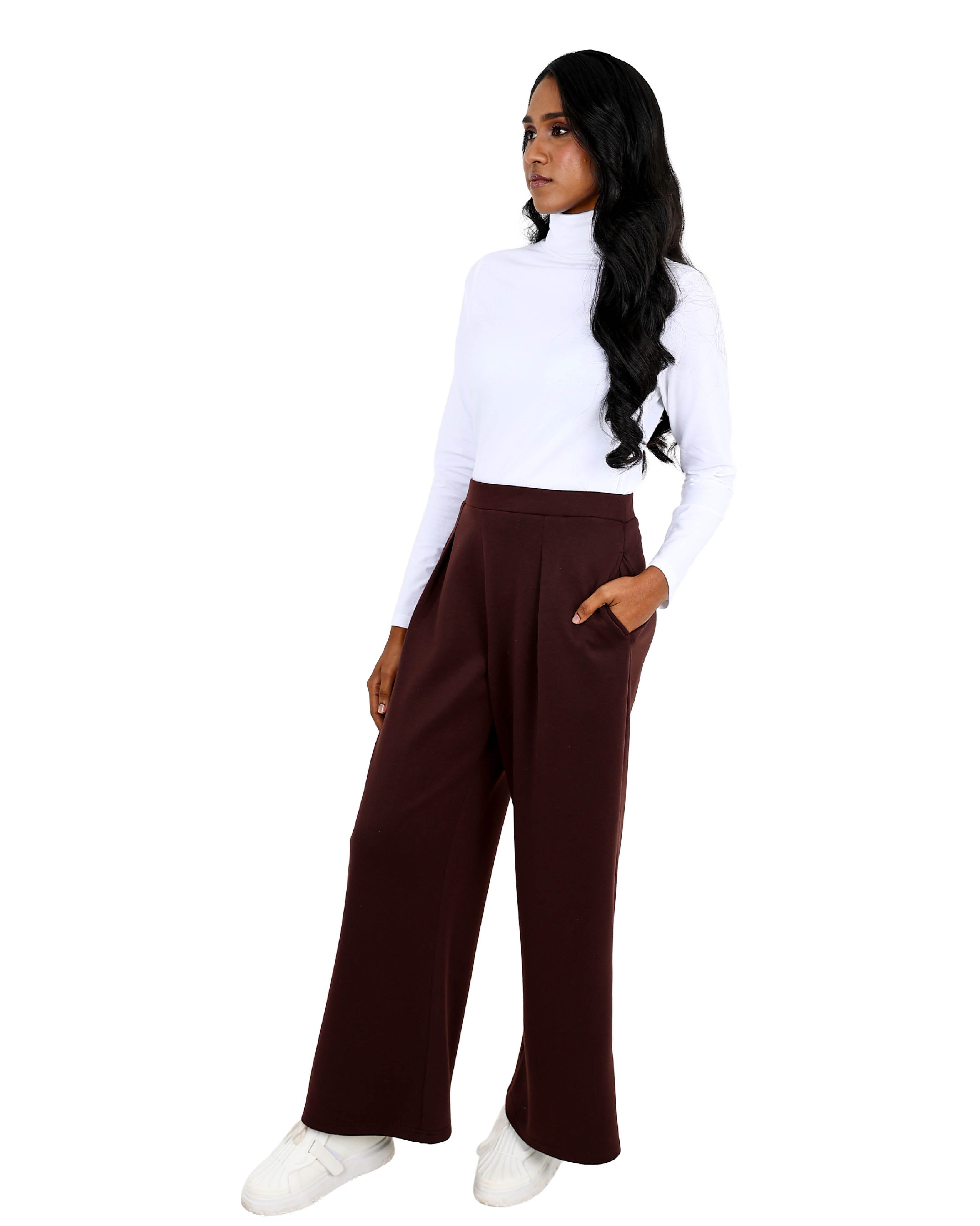 Chocolate Flared Scuba Pants