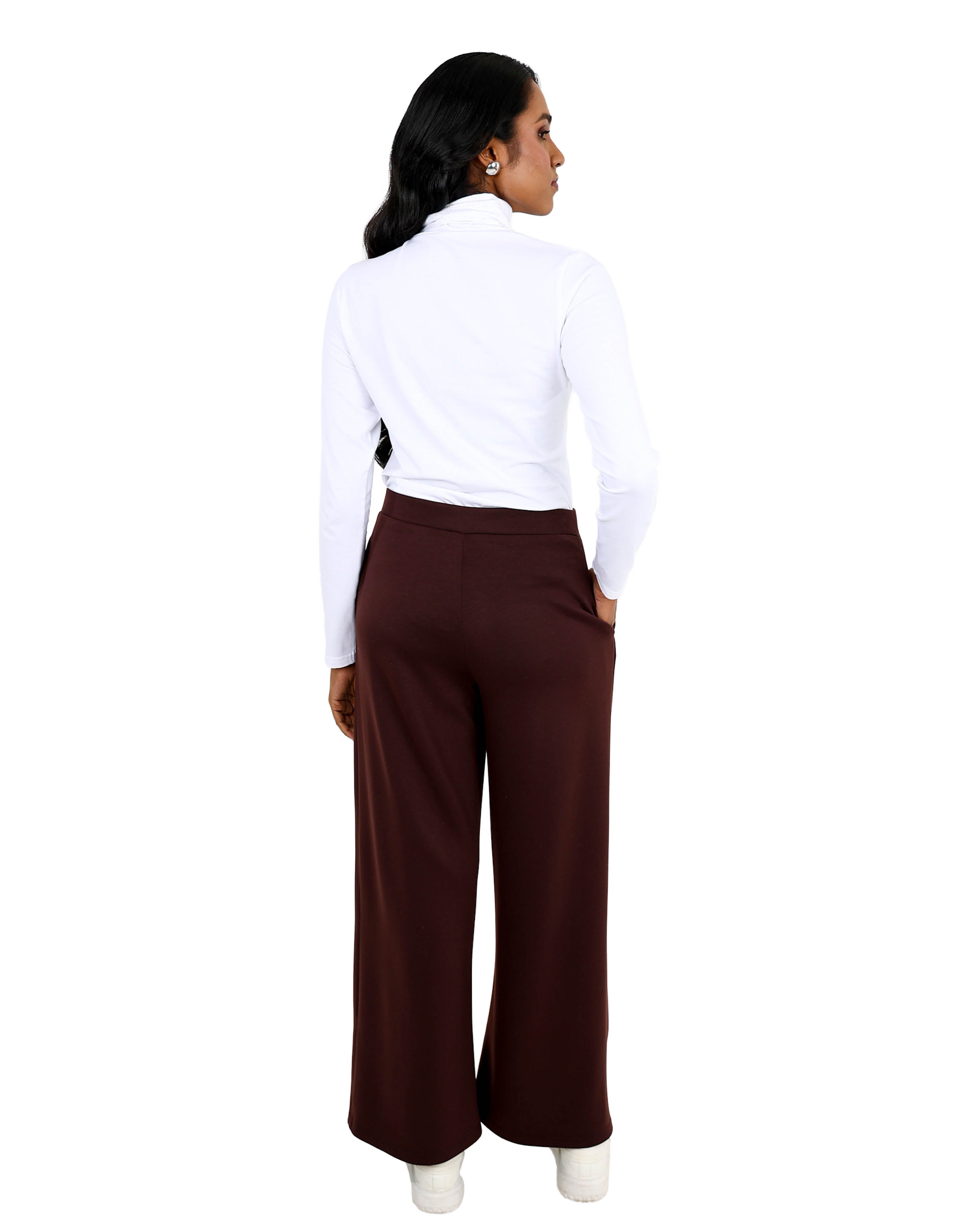 Chocolate Flared Scuba Pants