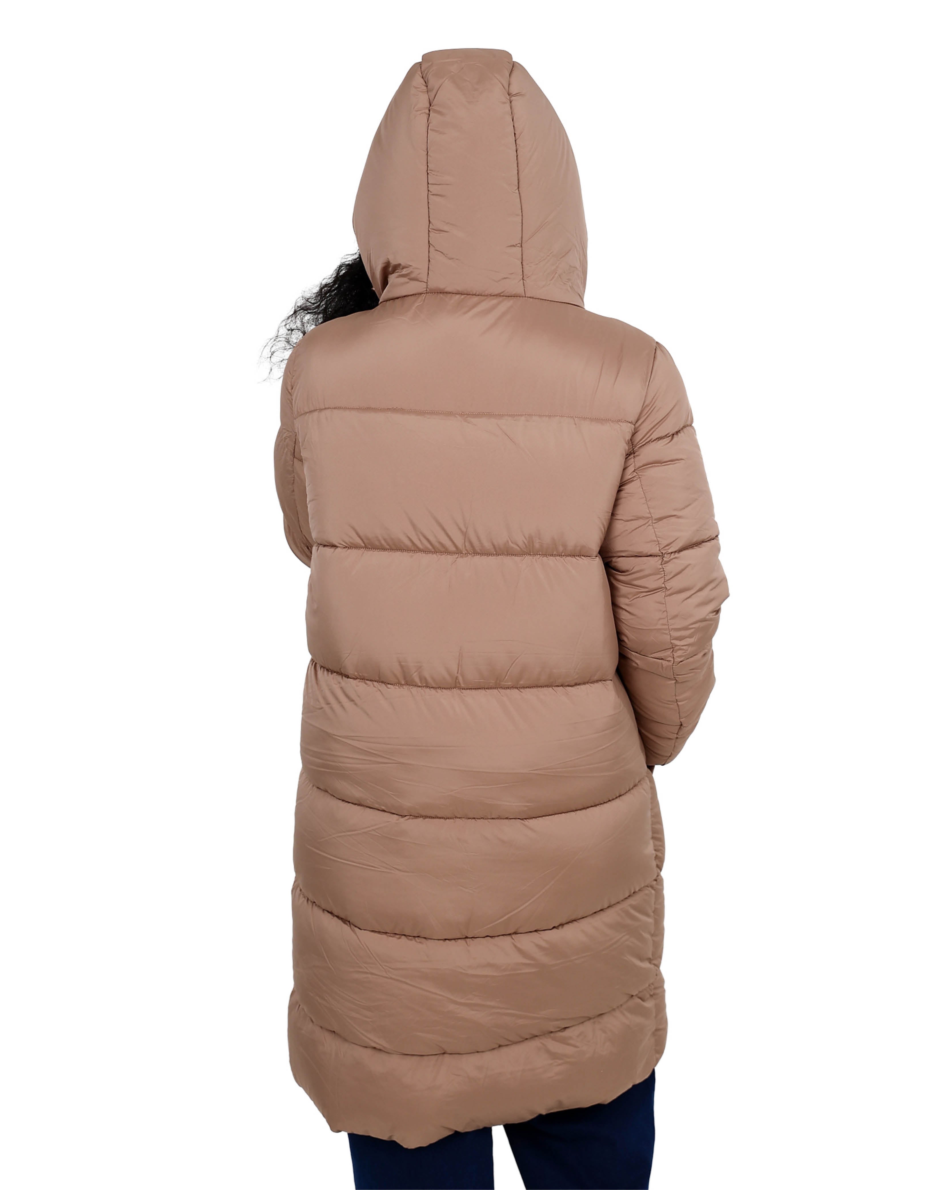 Light Brown Quilted Padded Coat
