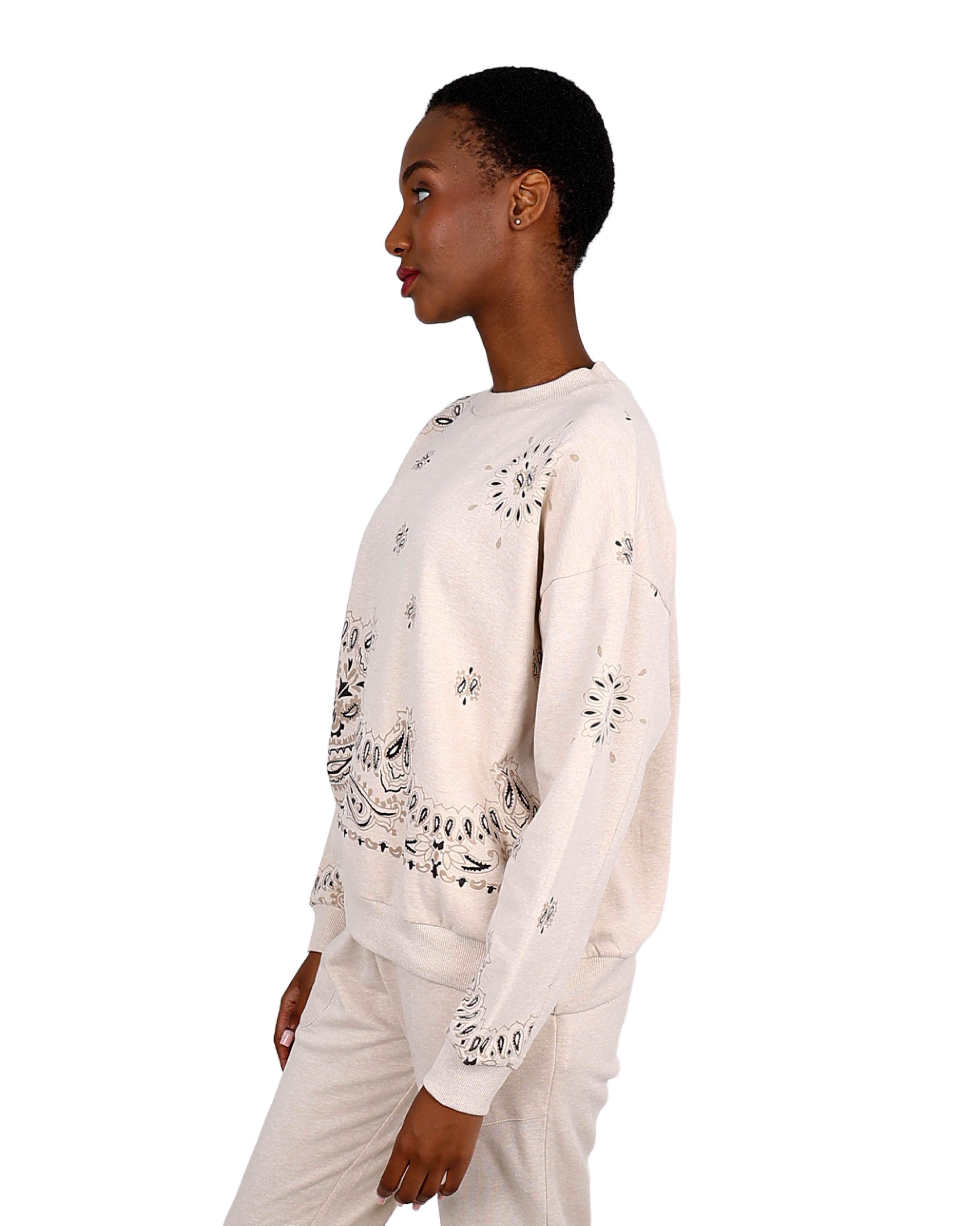 Natural Paisley Printed Sweatshirt