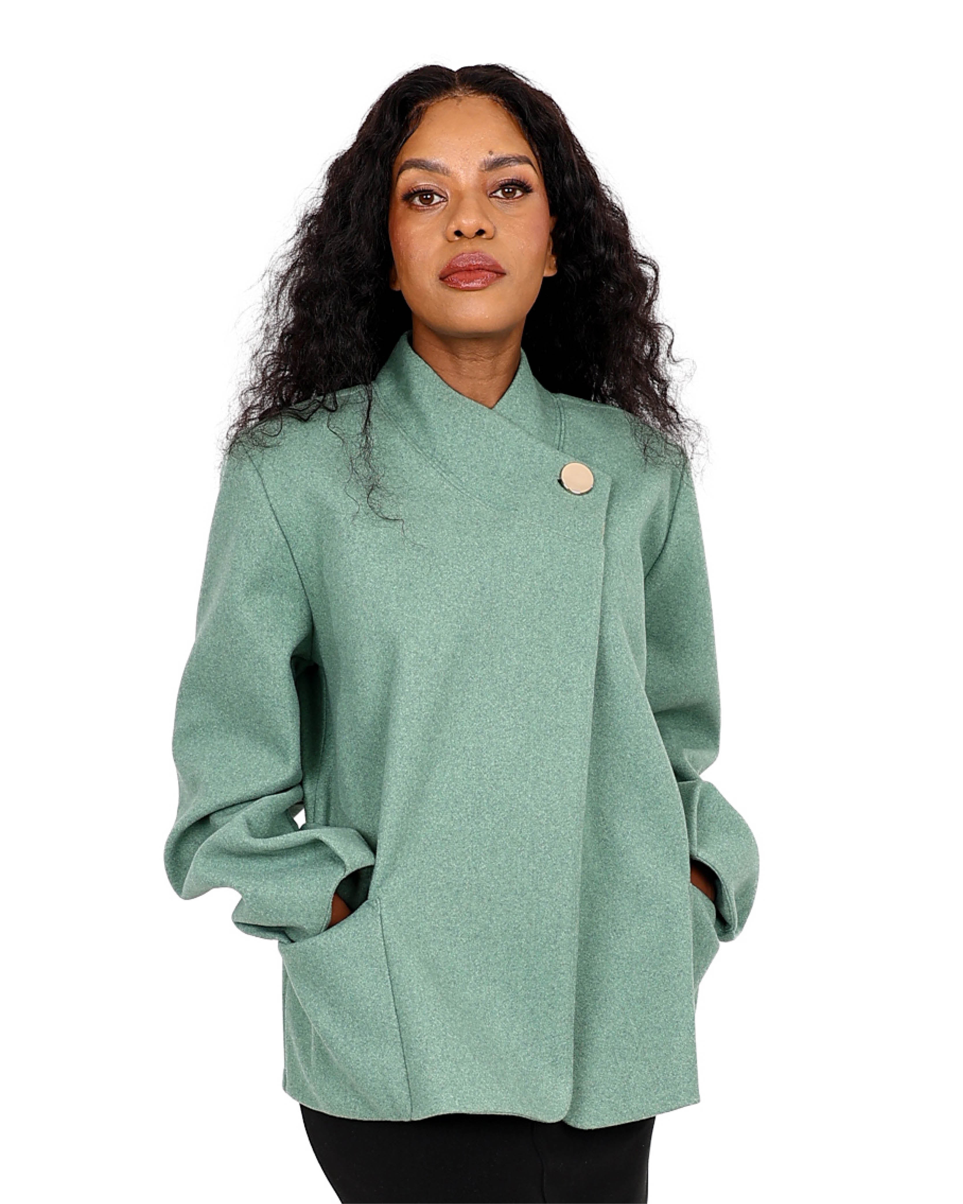 Sage Melton Wrap Jacket