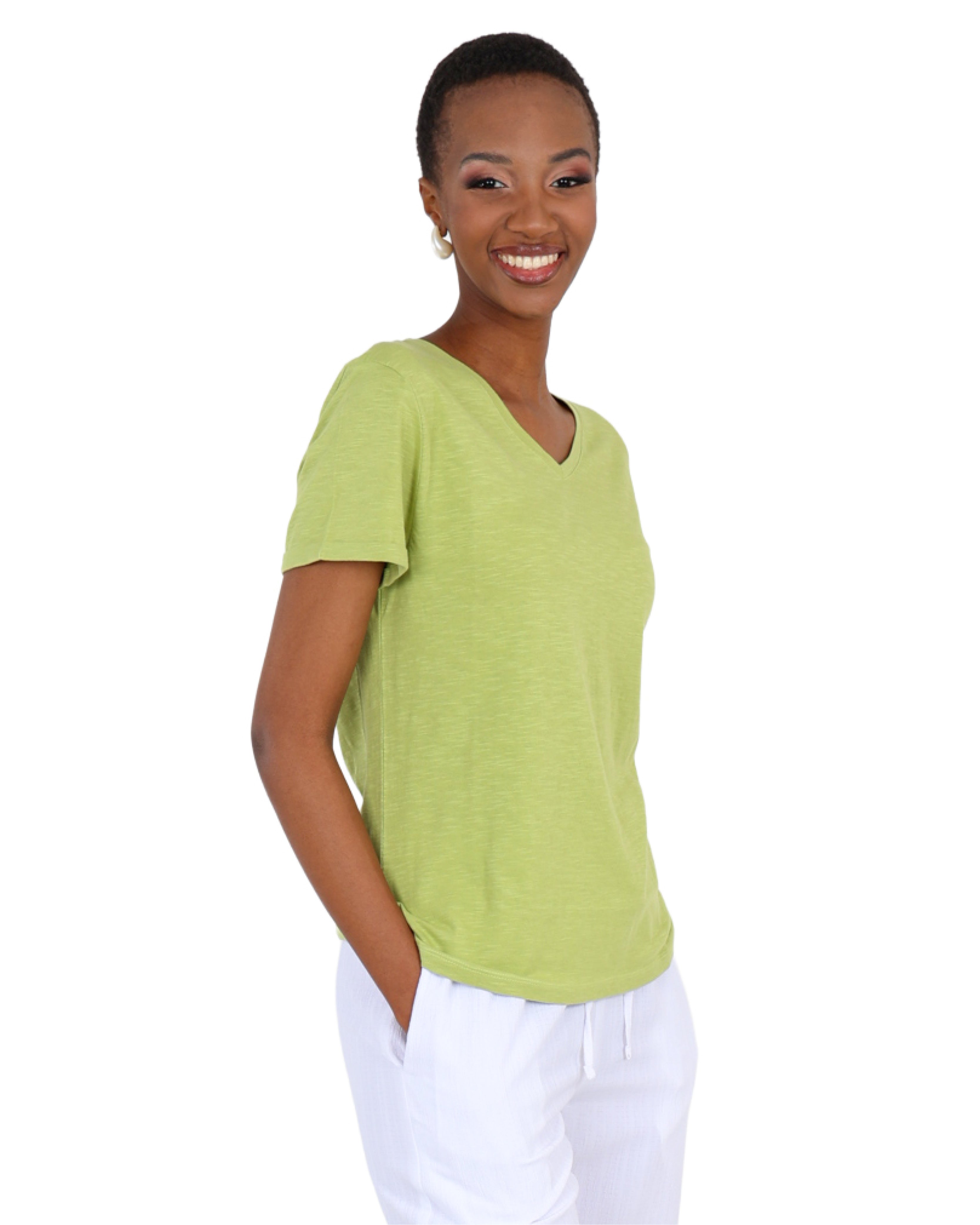 Green Turn Up Cuff Short Sleeve T-Shirt