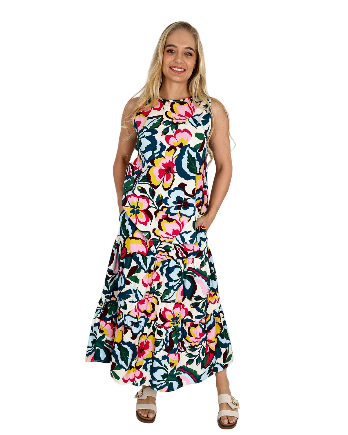 Sleeveless Bold Floral Co-Ord Blouse