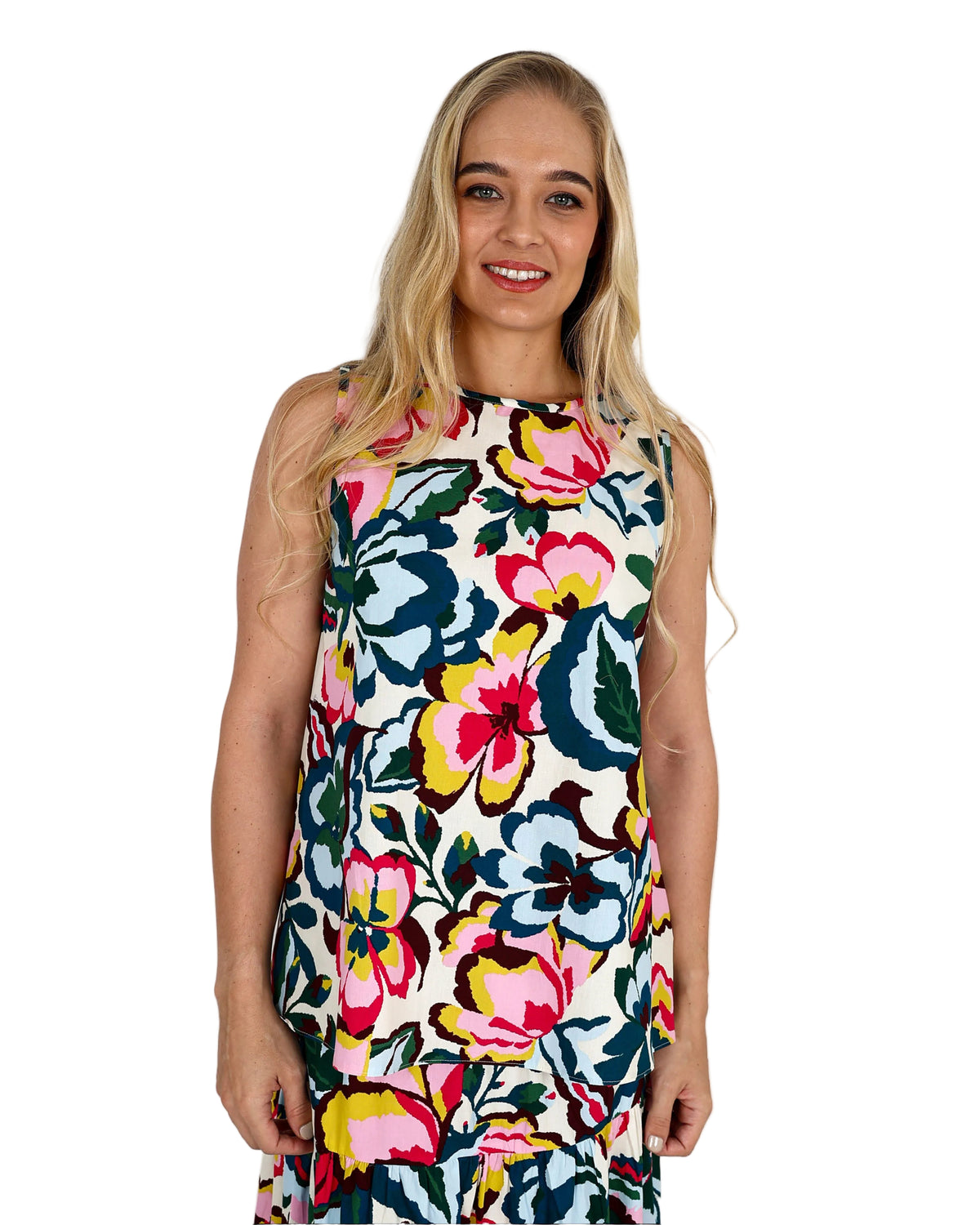 Sleeveless Bold Floral Co-Ord Blouse