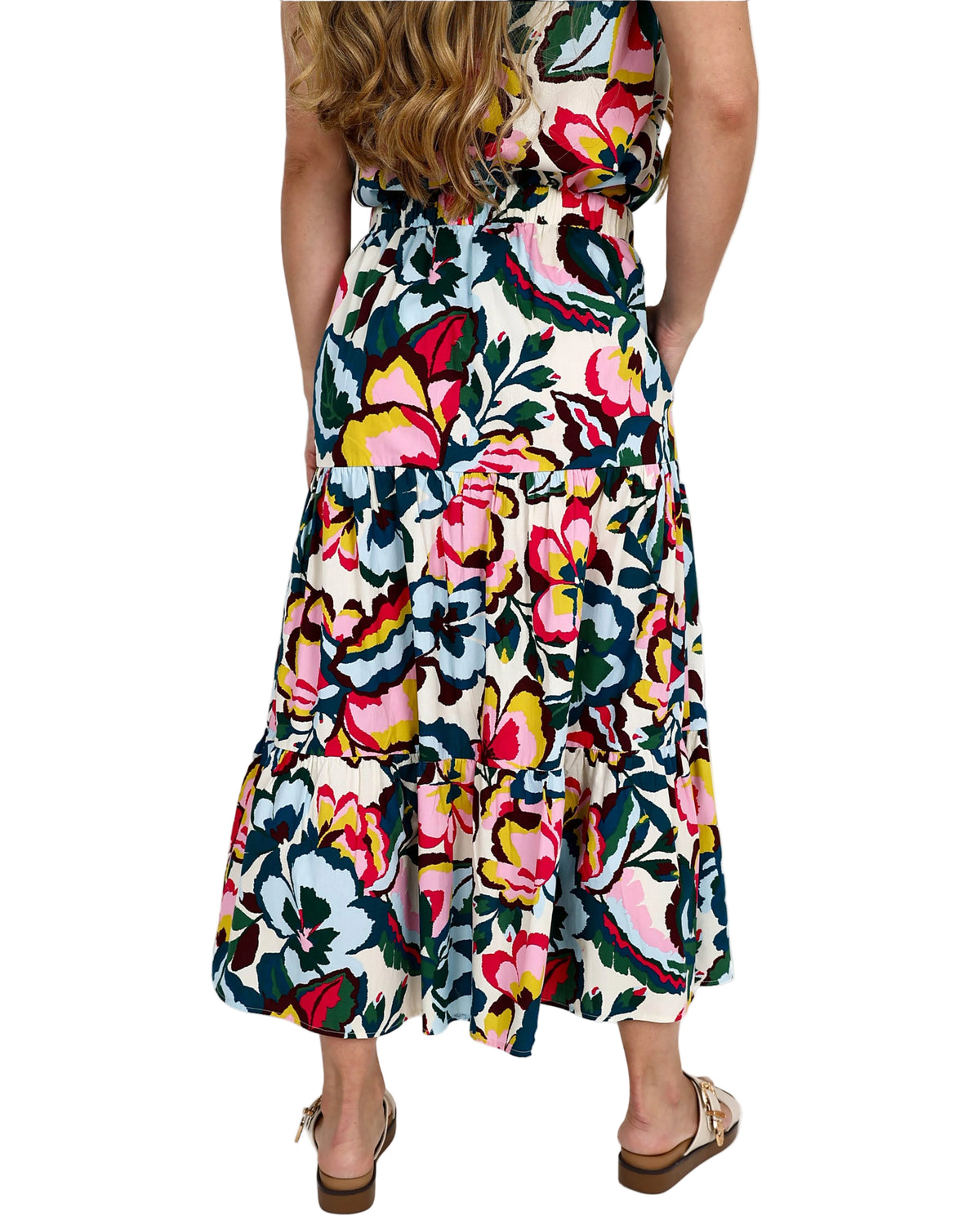 Bold Floral Co-Ord Tiered Maxi Skirt
