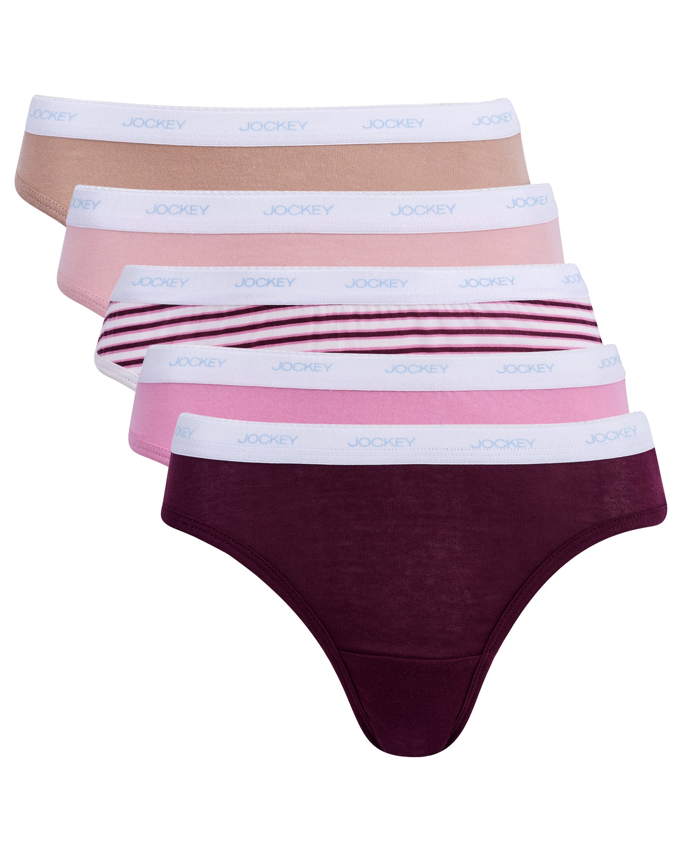 Ladies Jockey 5 Pack Cream & Blush Bikini Panties