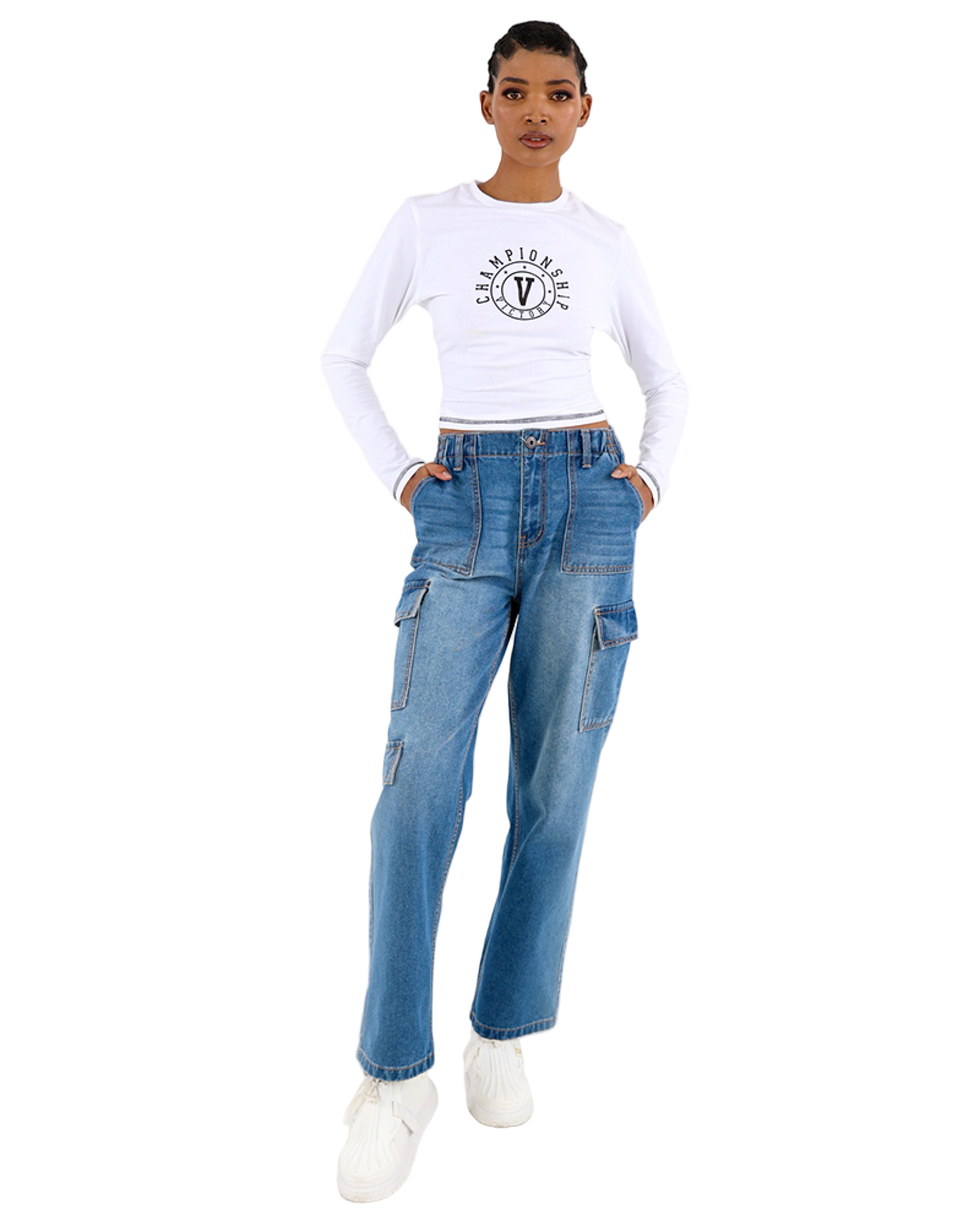Wide Leg Cargo Jeans