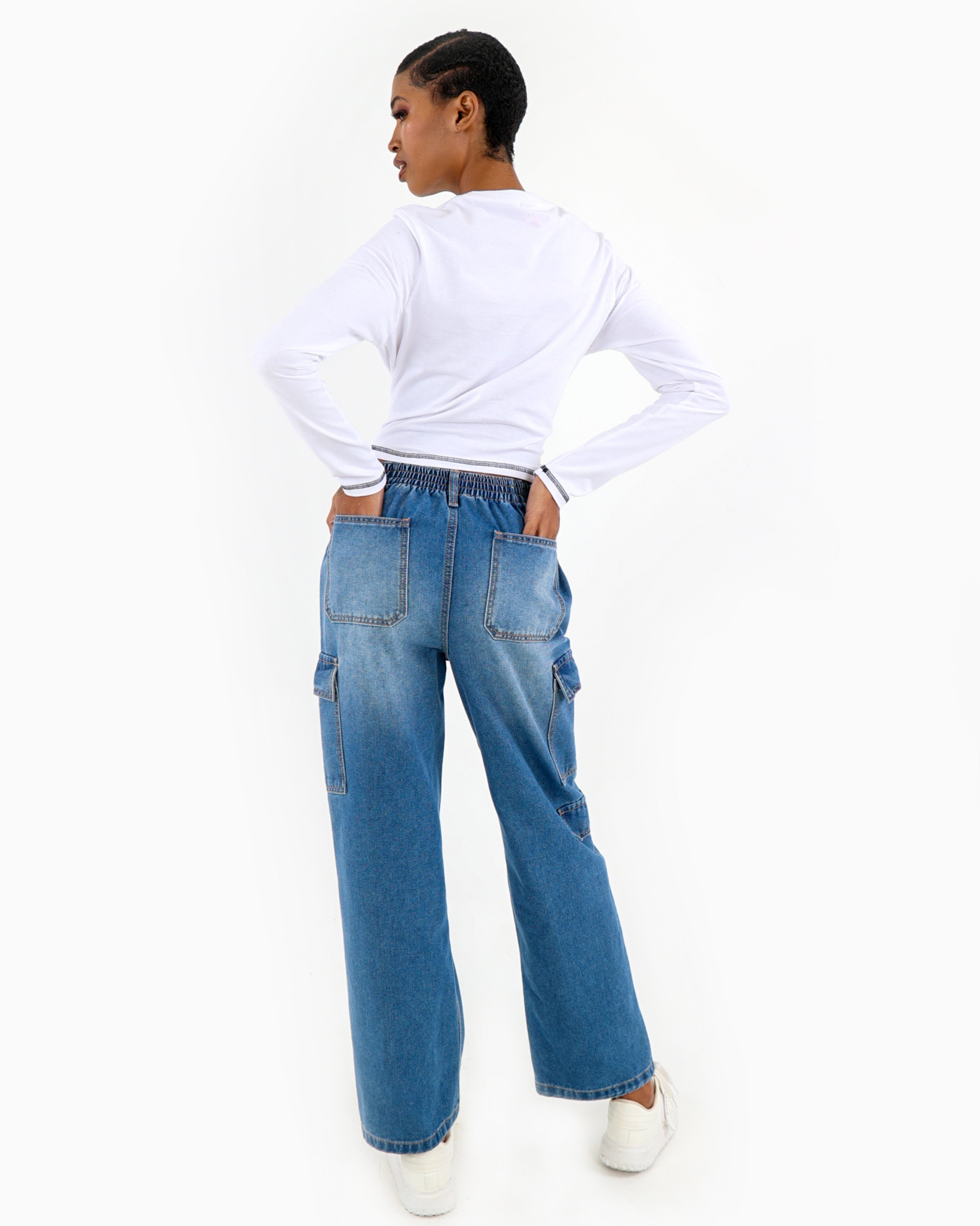 Wide Leg Cargo Jeans