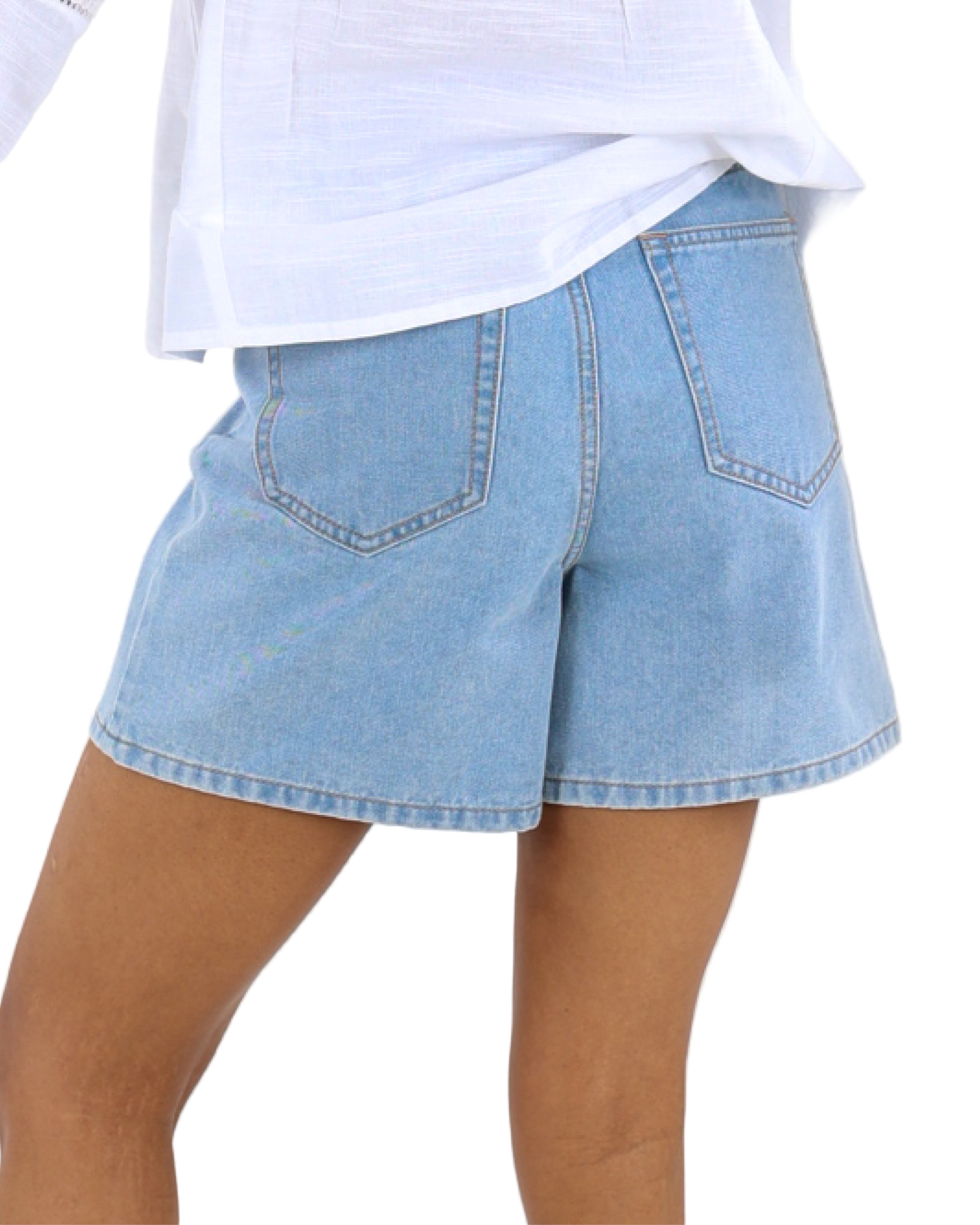 Rigid Denim Light Blue Shorts