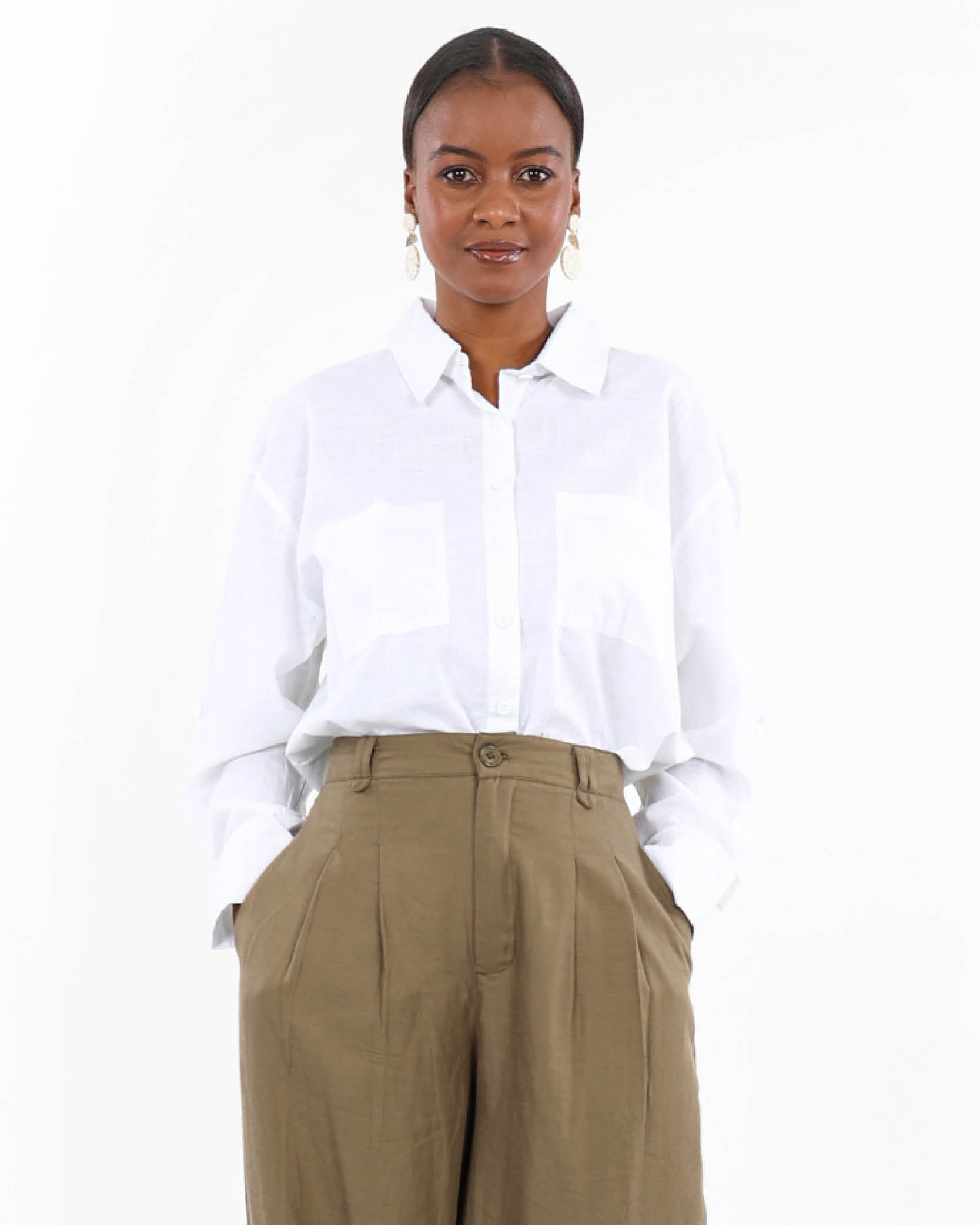 Signature Soft Cotton Double Pocket Long Sleeve Shirt