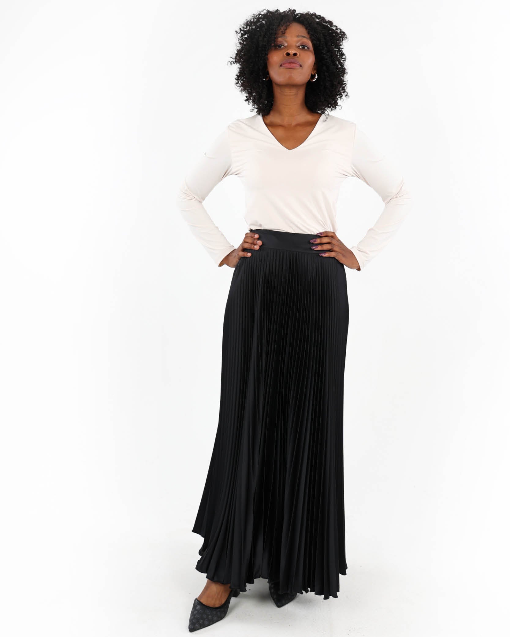 Pleated Maxi Skirt