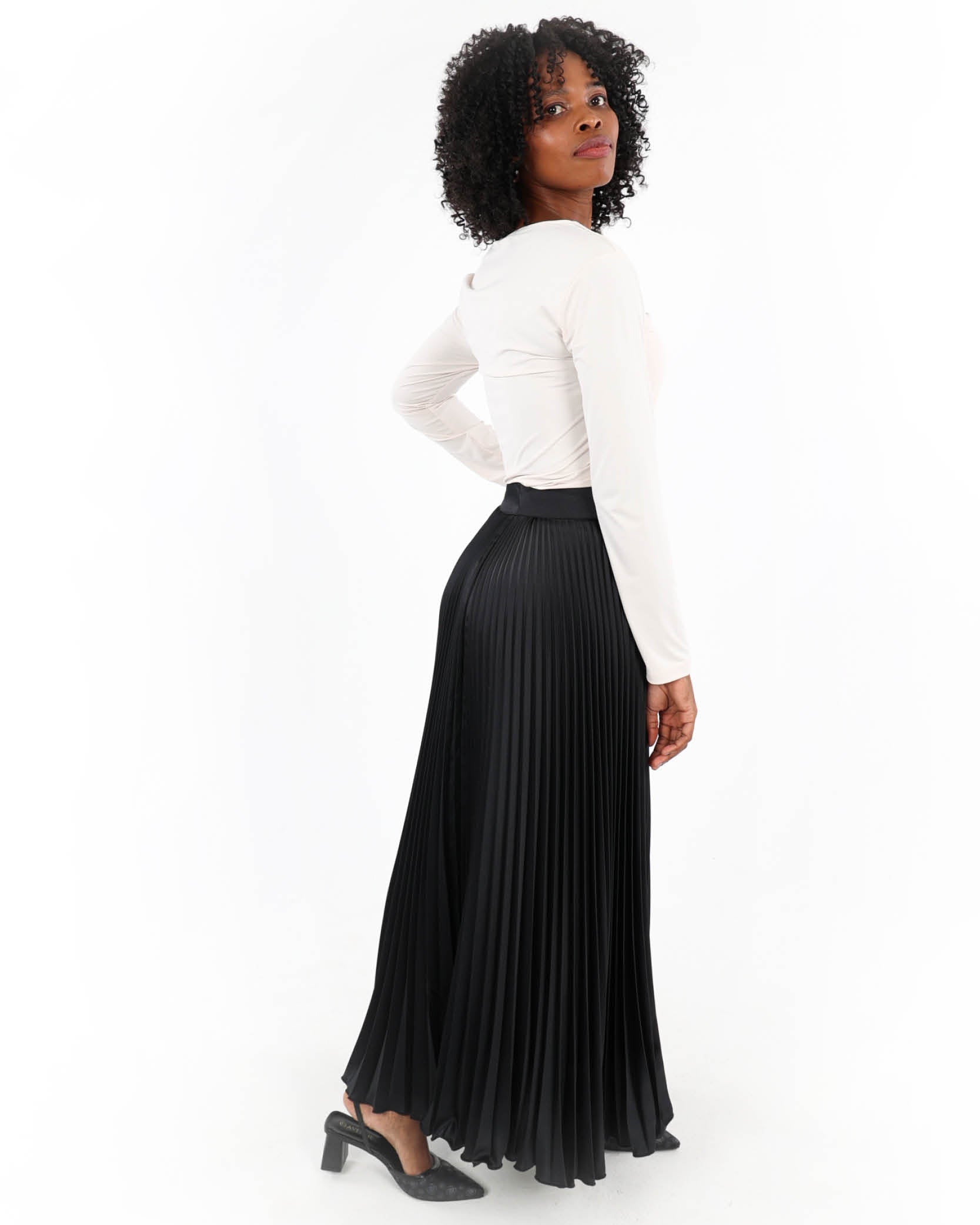 Pleated Maxi Skirt