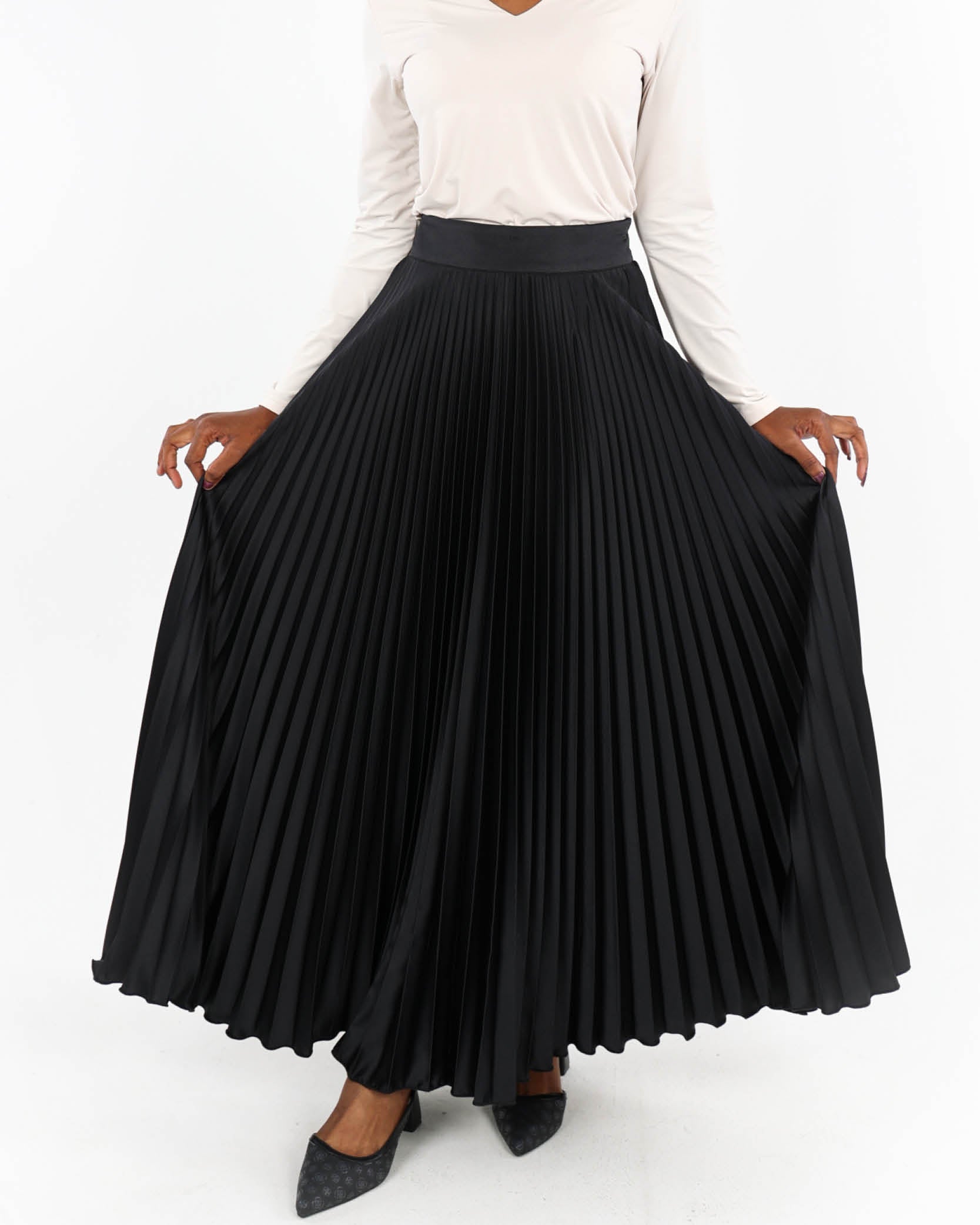 Pleated Maxi Skirt