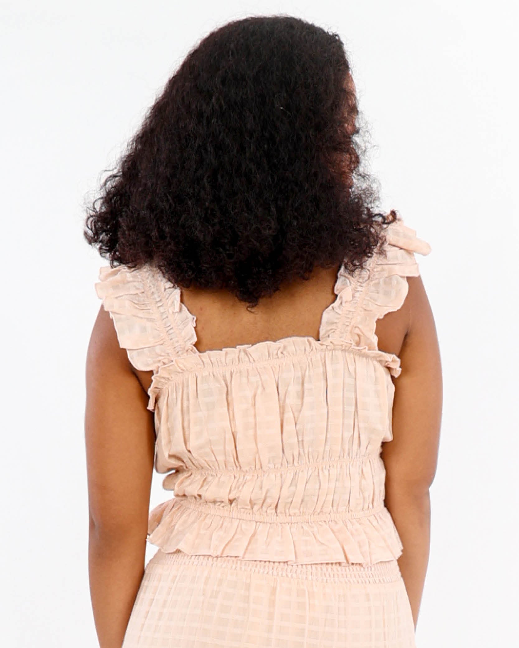 Smocked Ruffle Strap Top