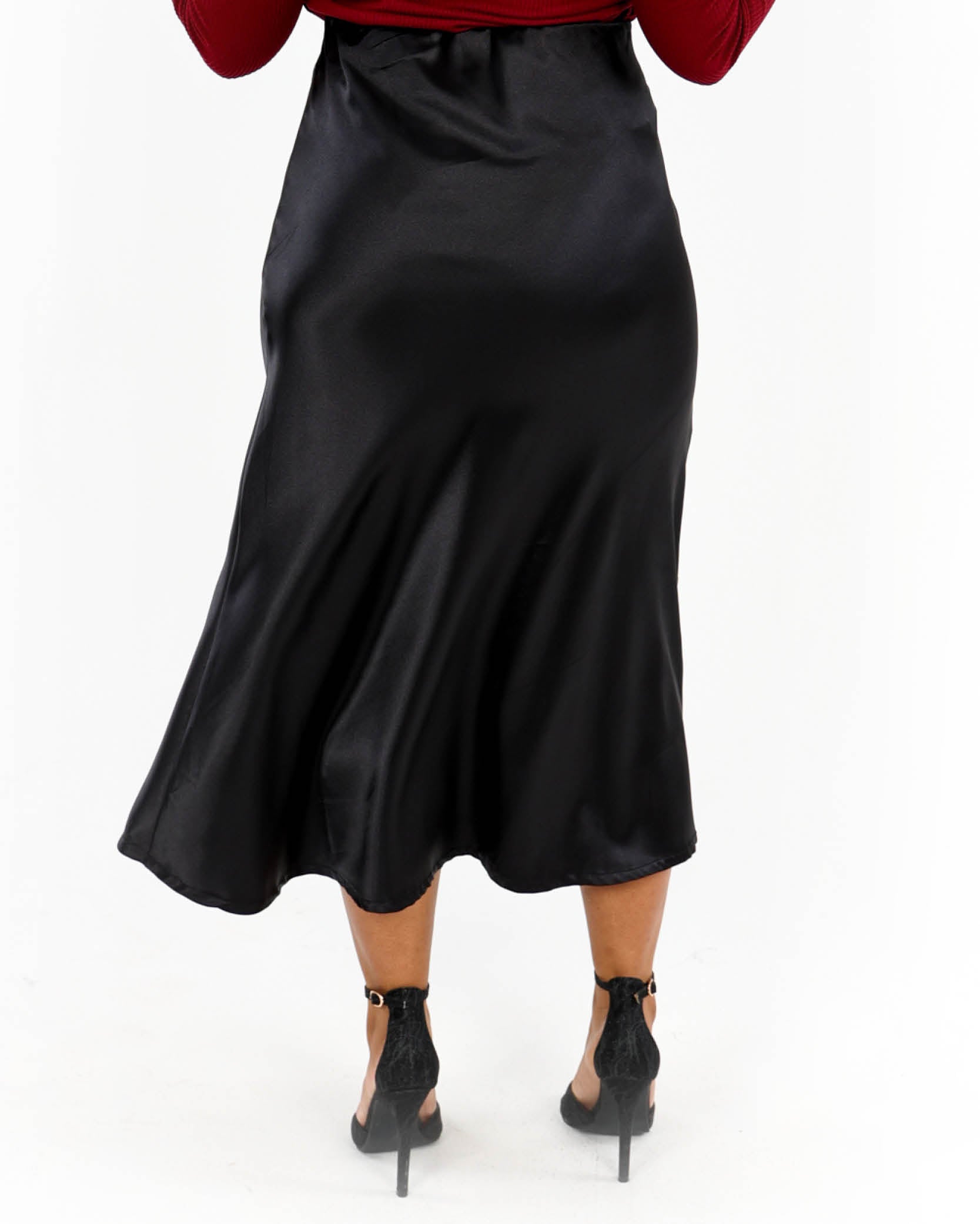 Bias Cut Satin Skirt