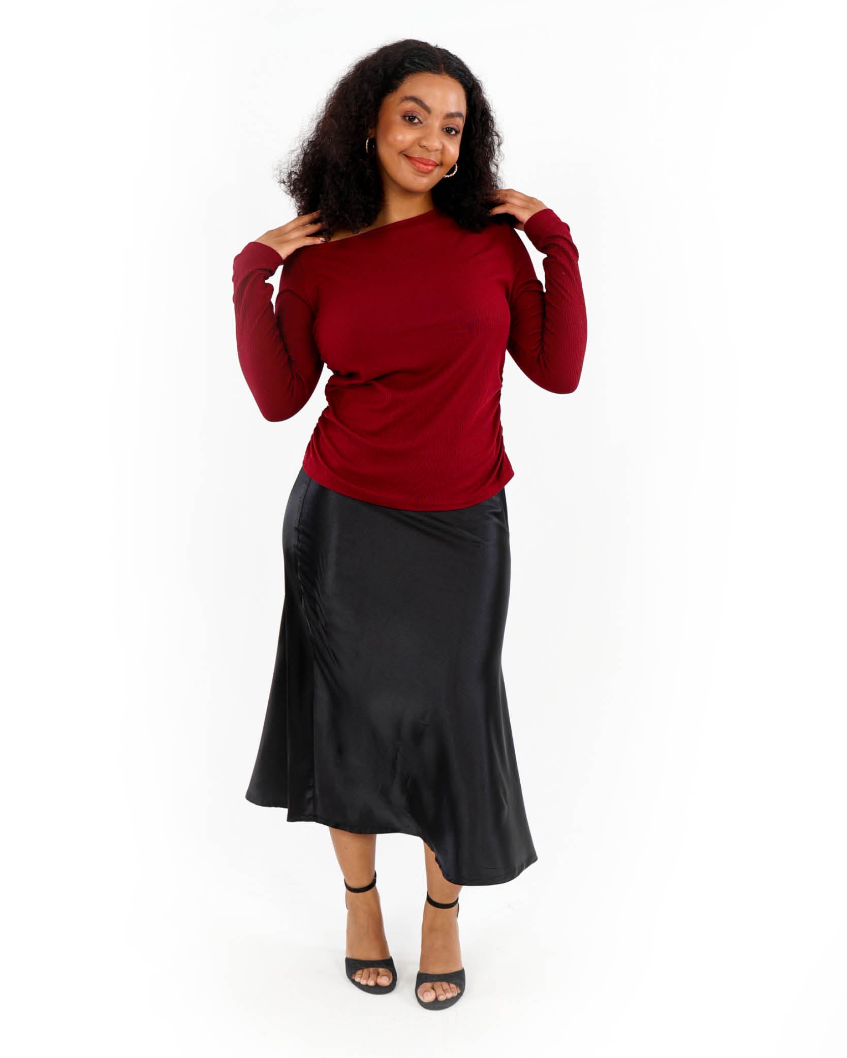 Off The Shoulder Side Ruched Top
