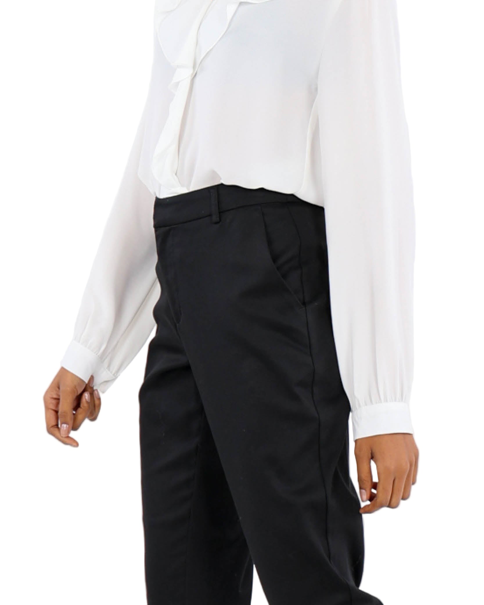 Black Sateen Slim Leg Pants