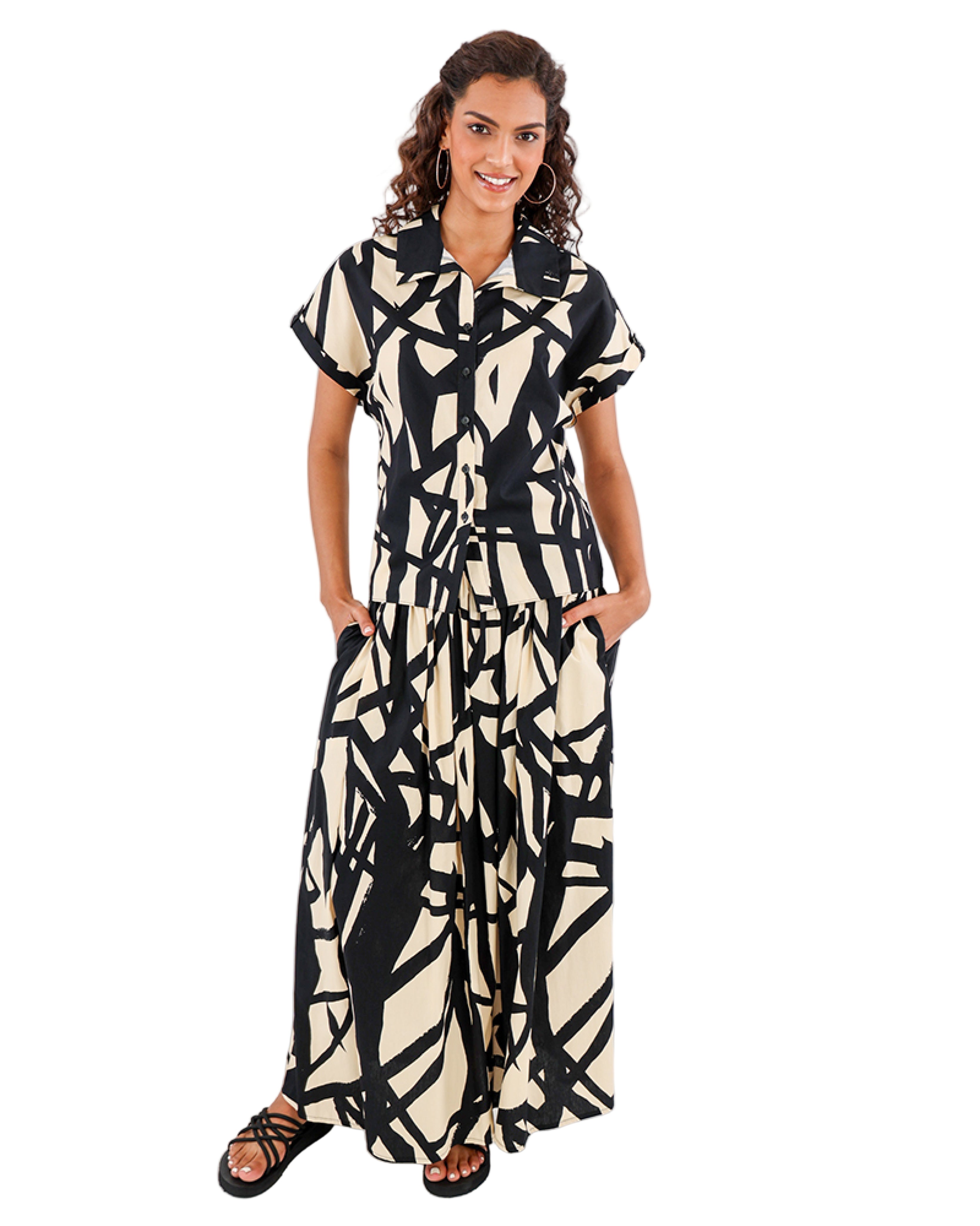 Short Sleeve Abstract Print Shirt