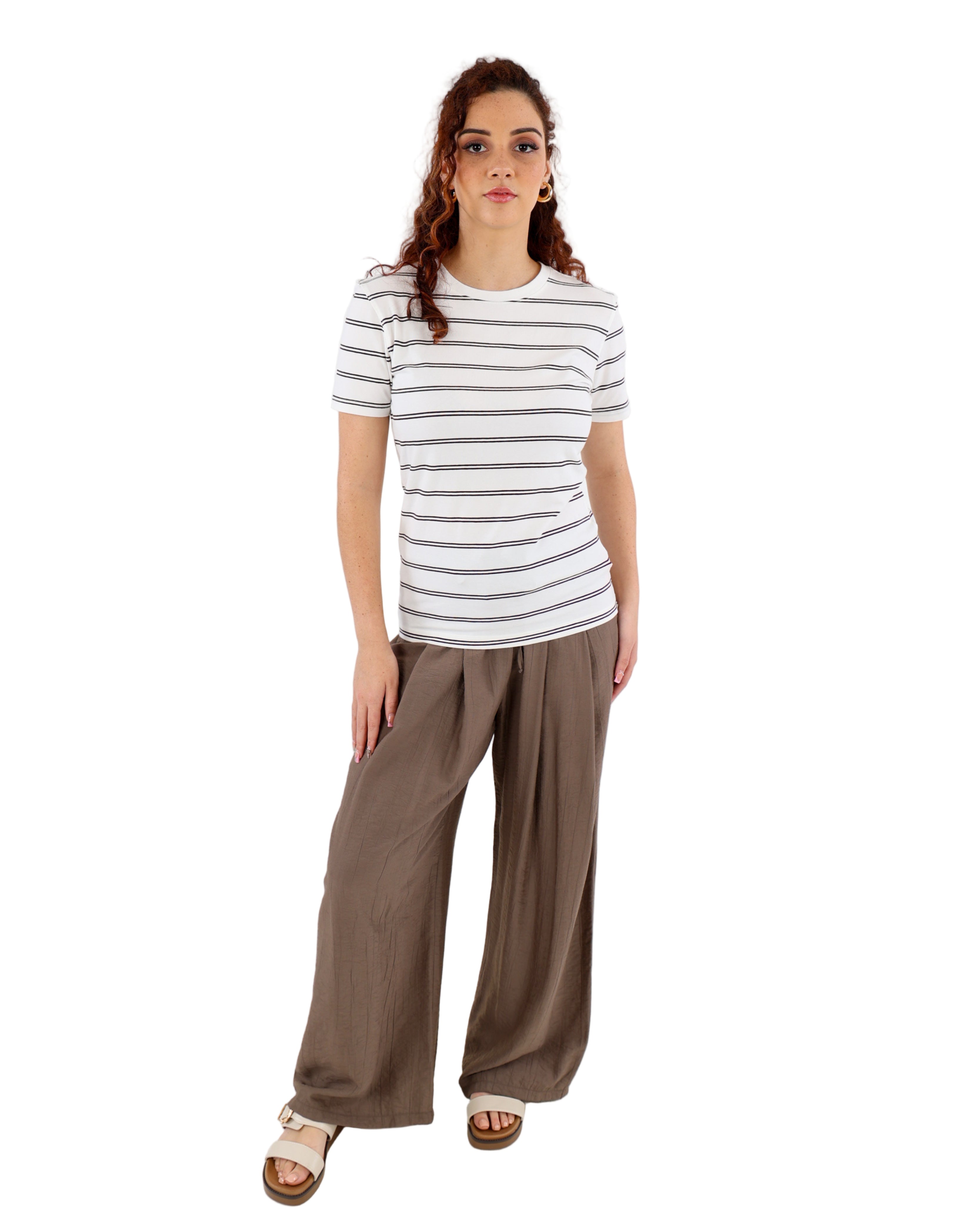 Chocolate Short Sleeve Striped T-Shirt