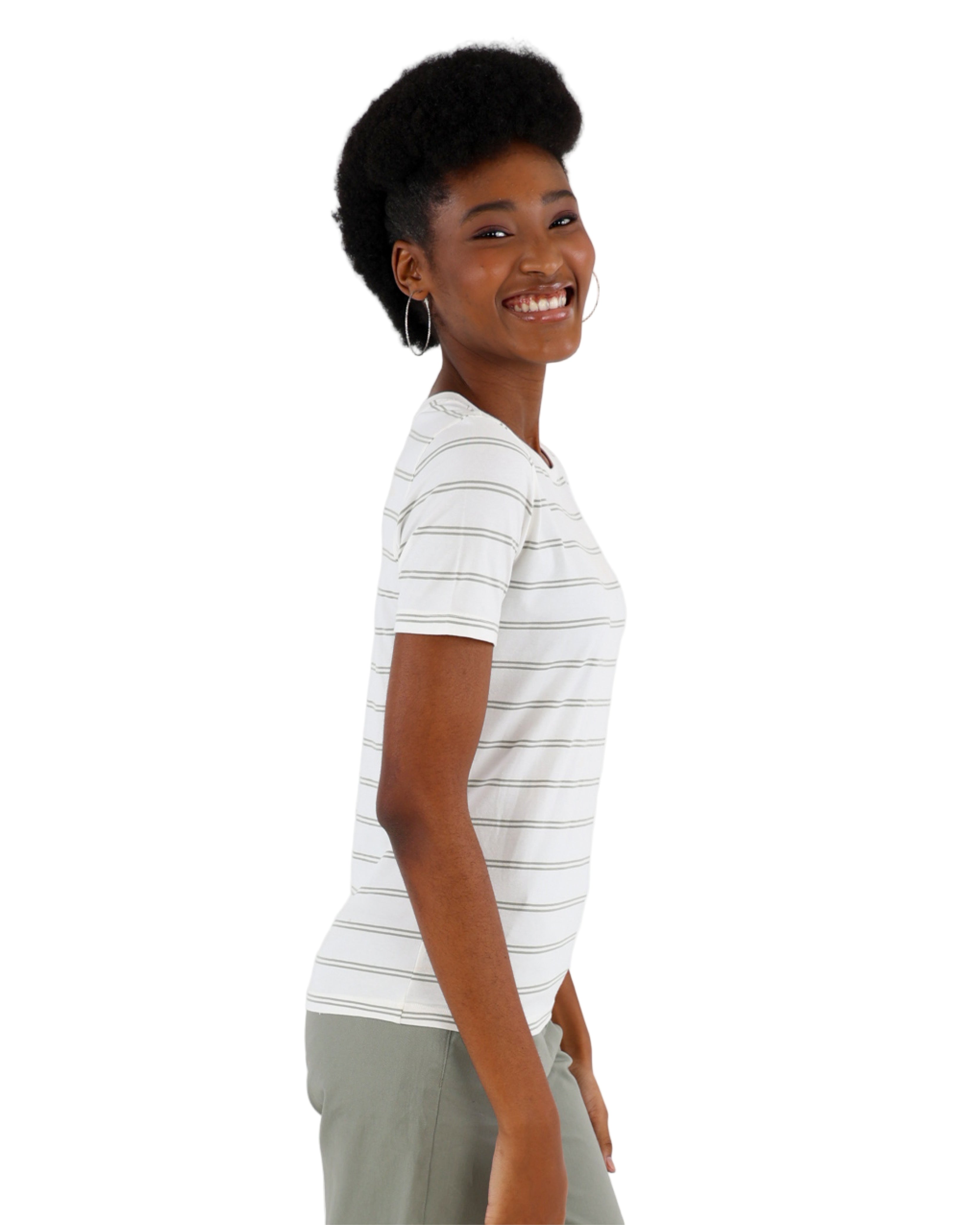 Sage Short Sleeve Striped T-Shirt