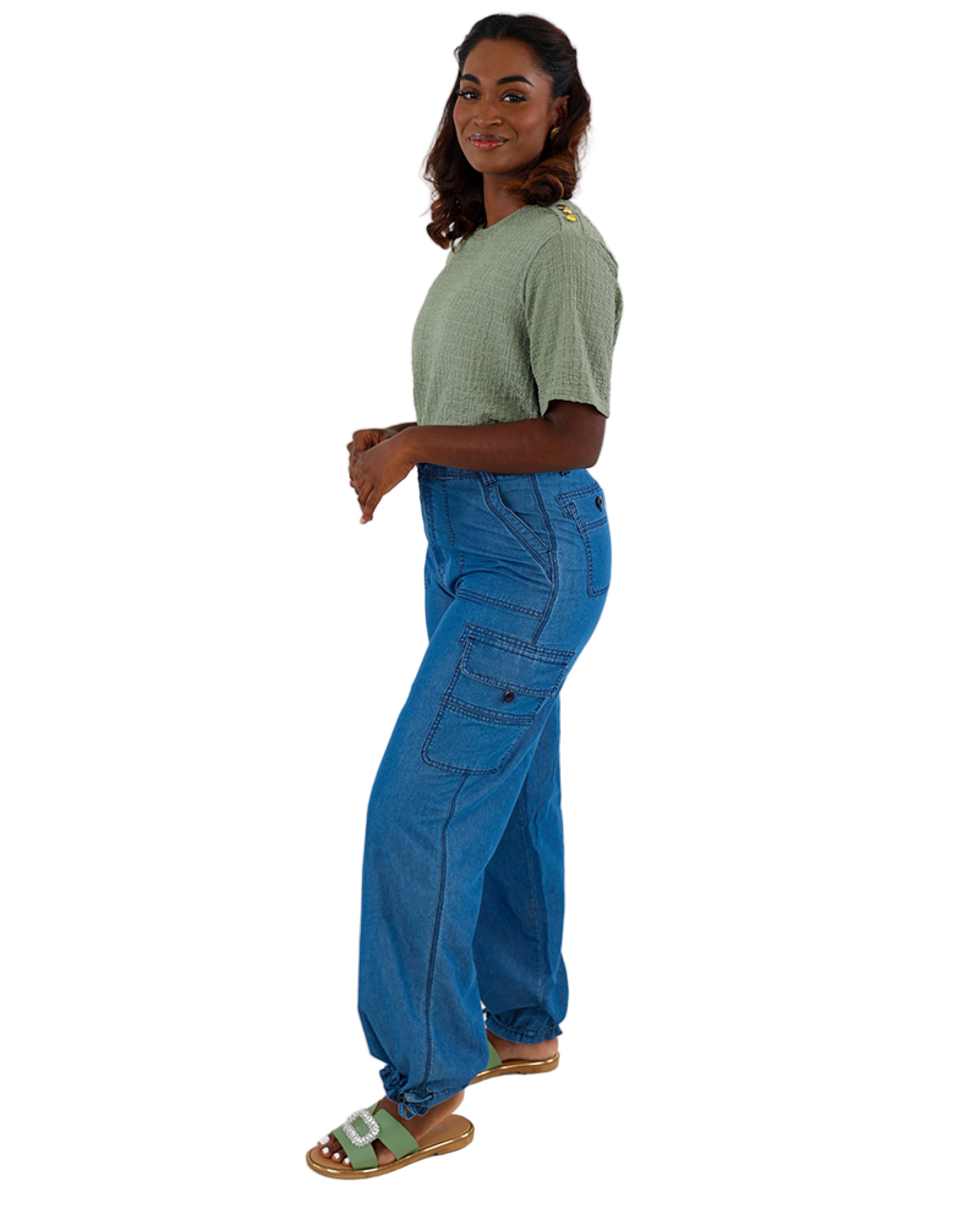 Indigo Utility Chambray Jogger Pants