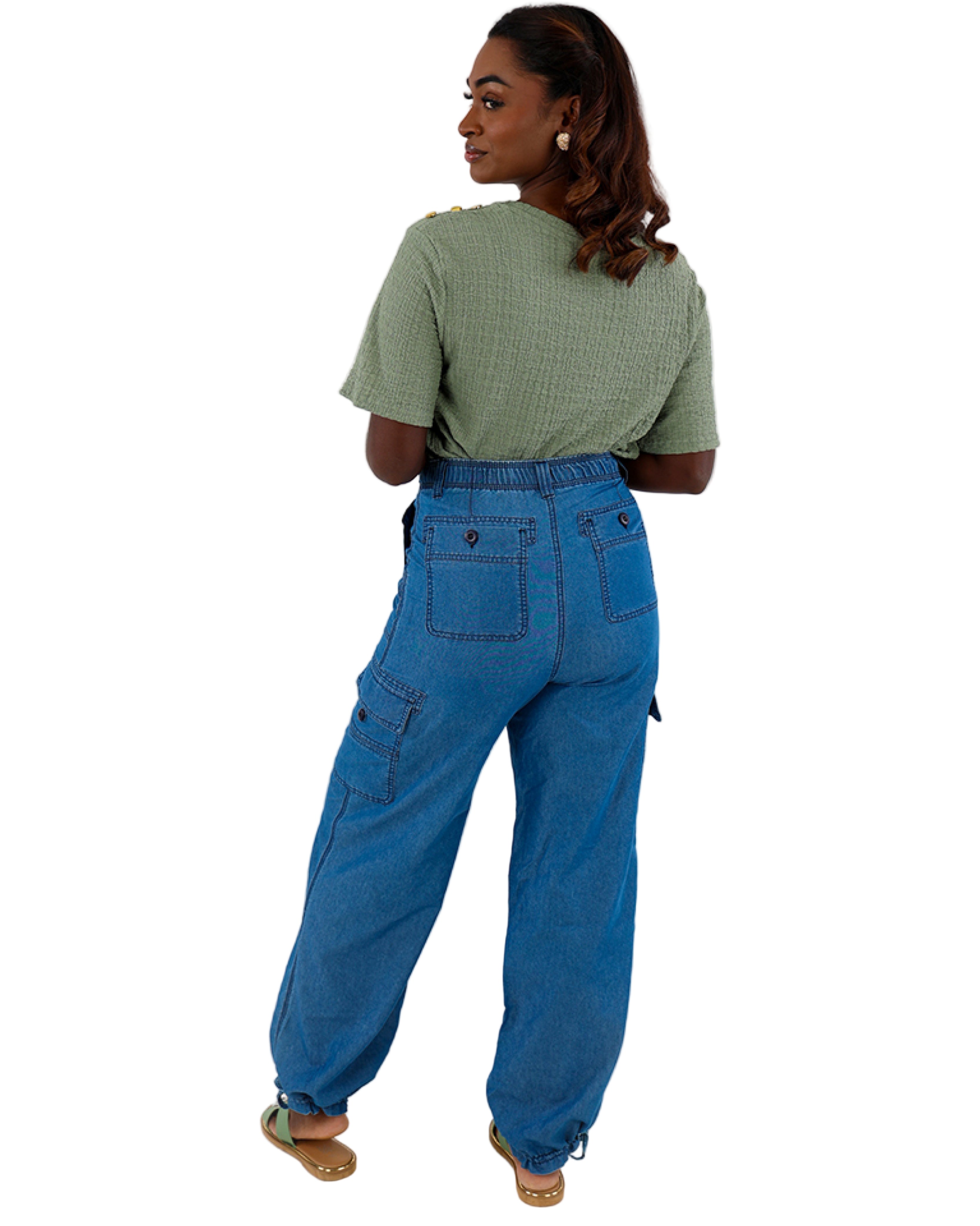 Indigo Utility Chambray Jogger Pants