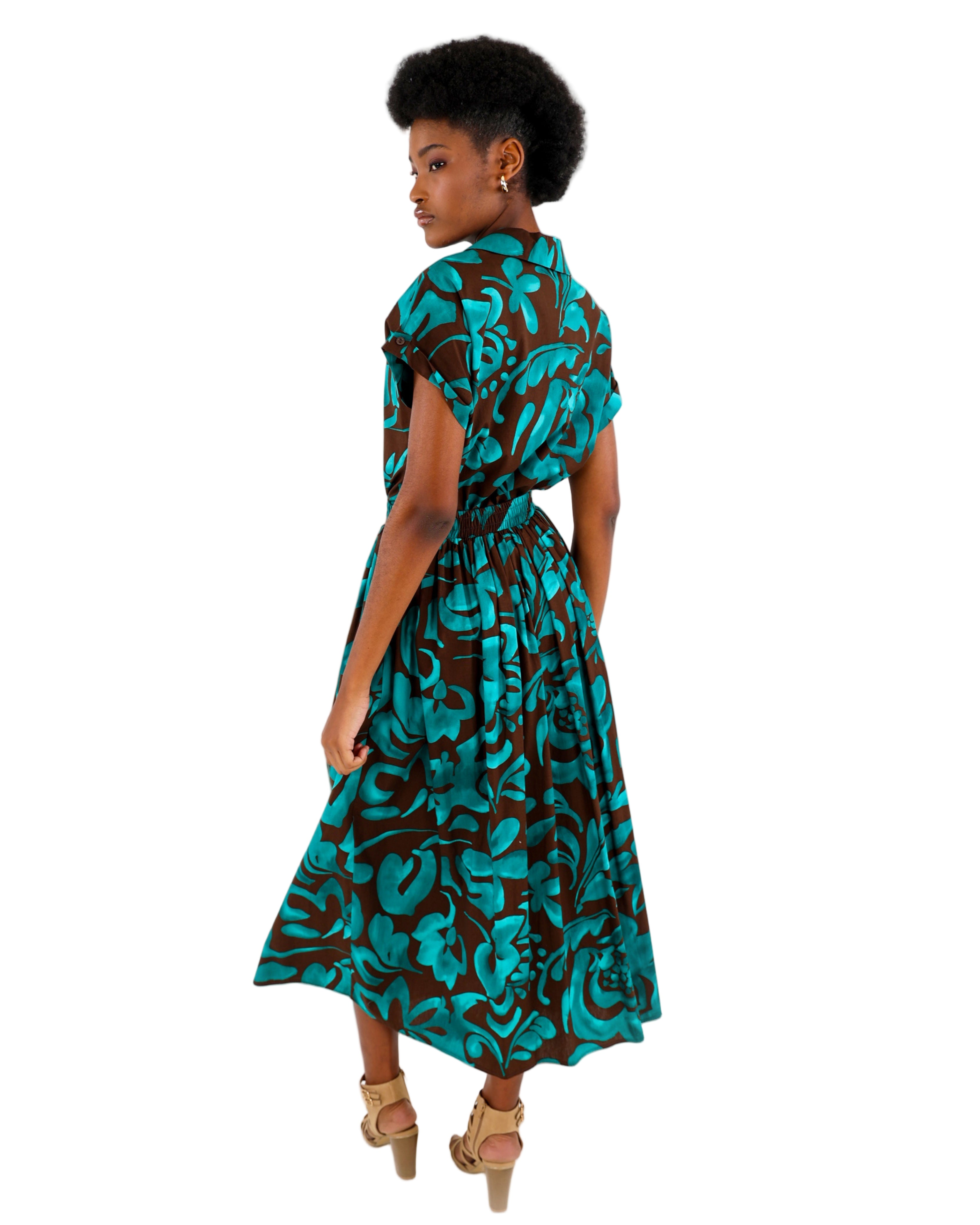 Short Sleeve Bold Floral Print Shirt