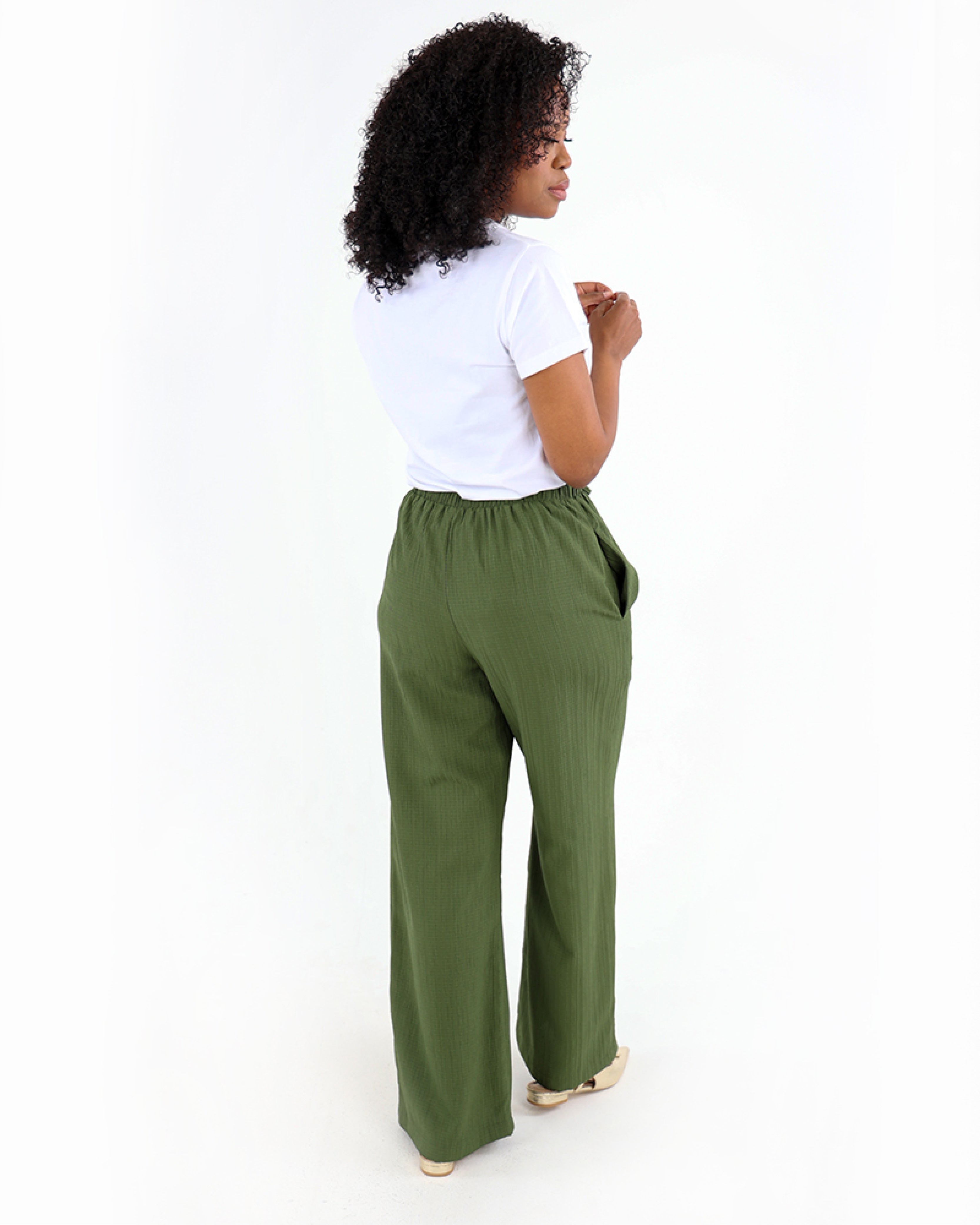 Textured Wide Leg Pants