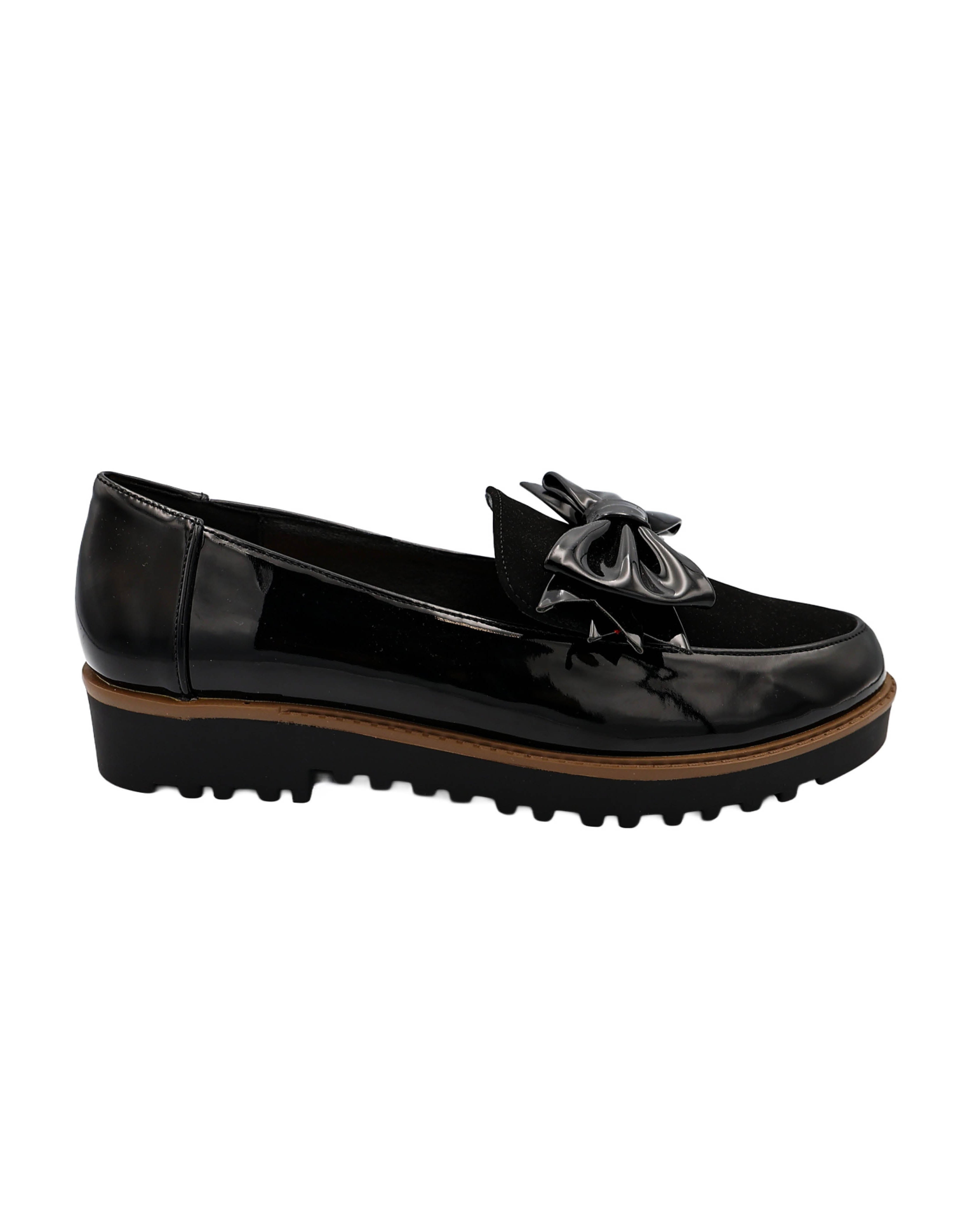 Black Oversized Bow Boyfriend Shoes