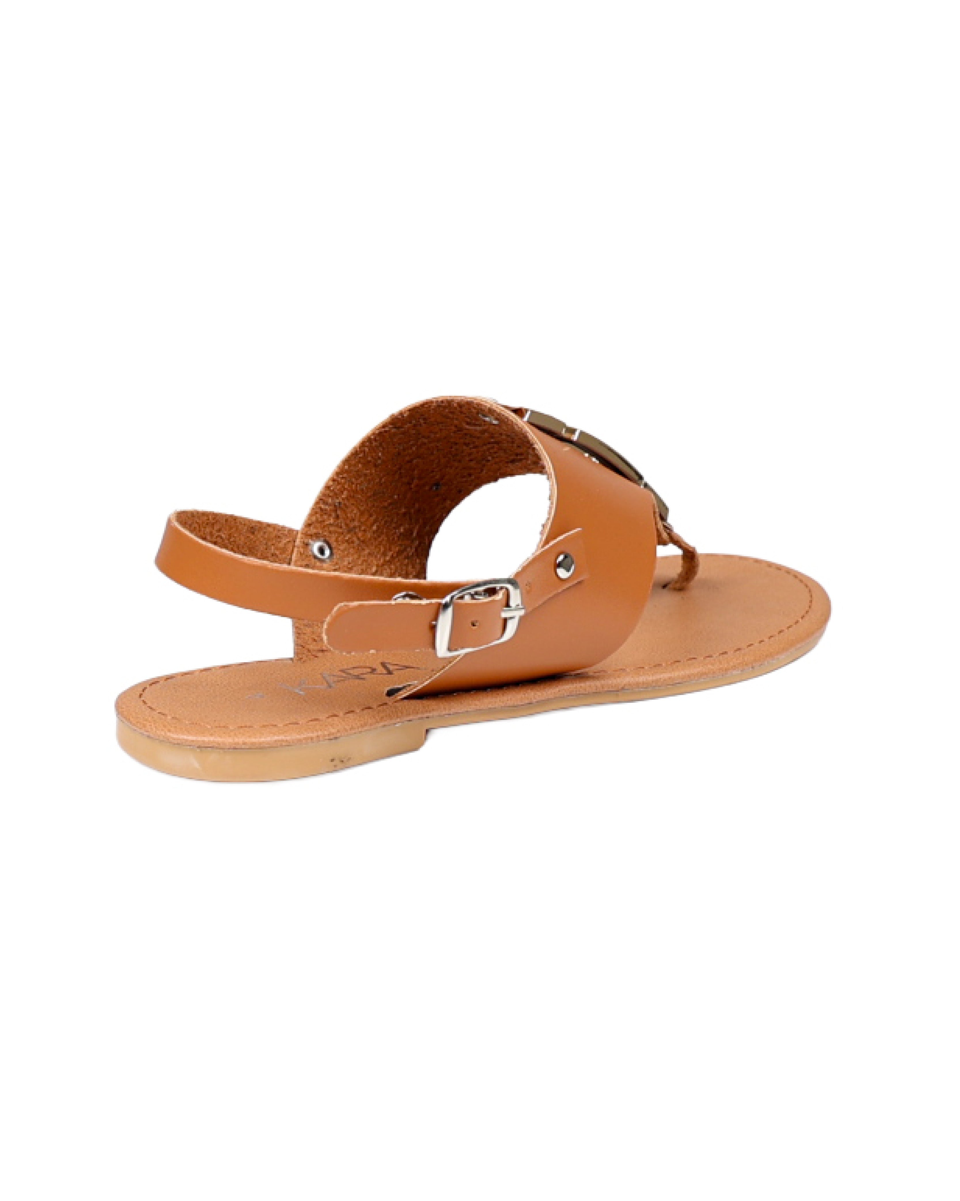 Metal Buckle Embellished Thong Sandals