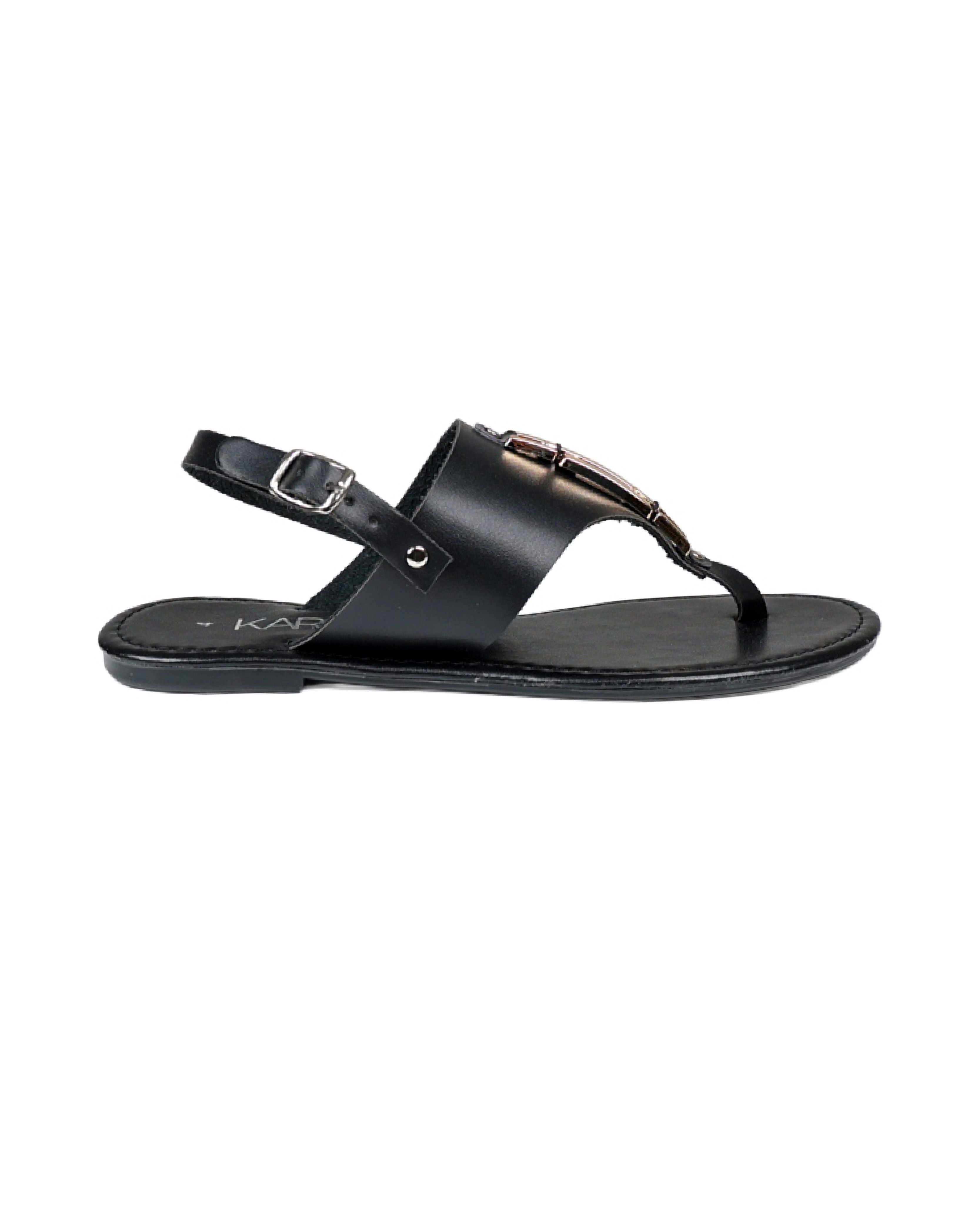 Metal Buckle Embellished Thong Sandals