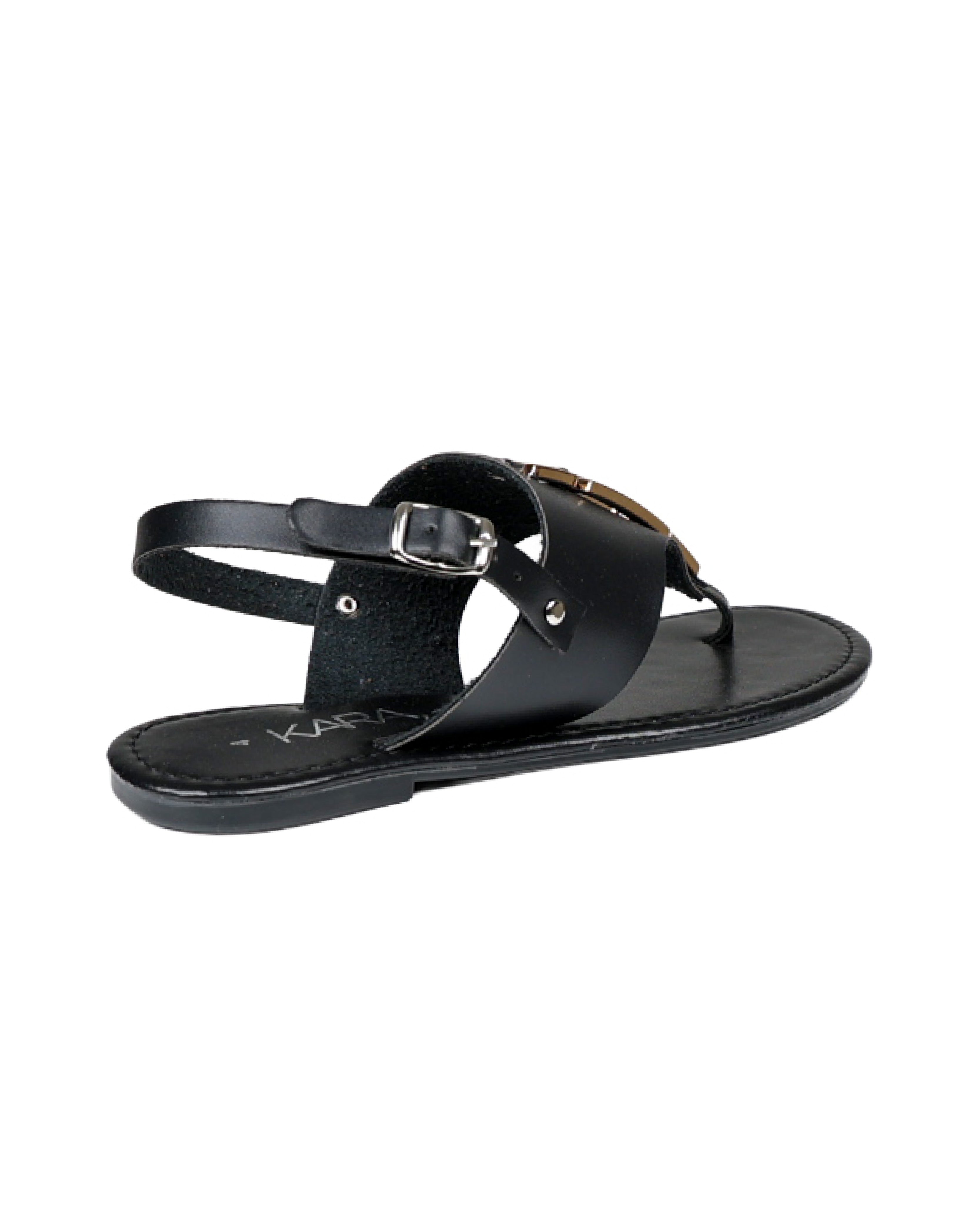 Metal Buckle Embellished Thong Sandals