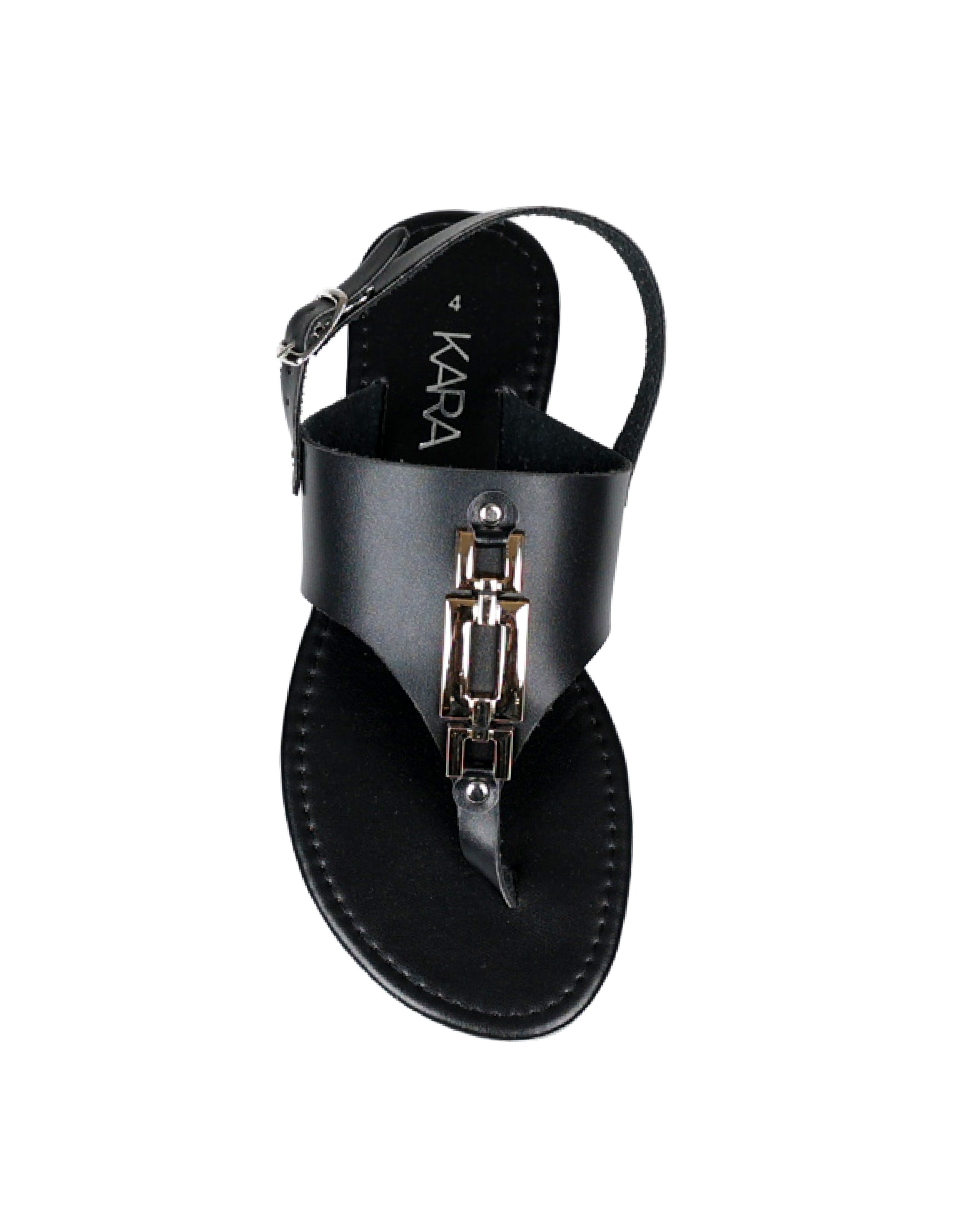 Metal Buckle Embellished Thong Sandals