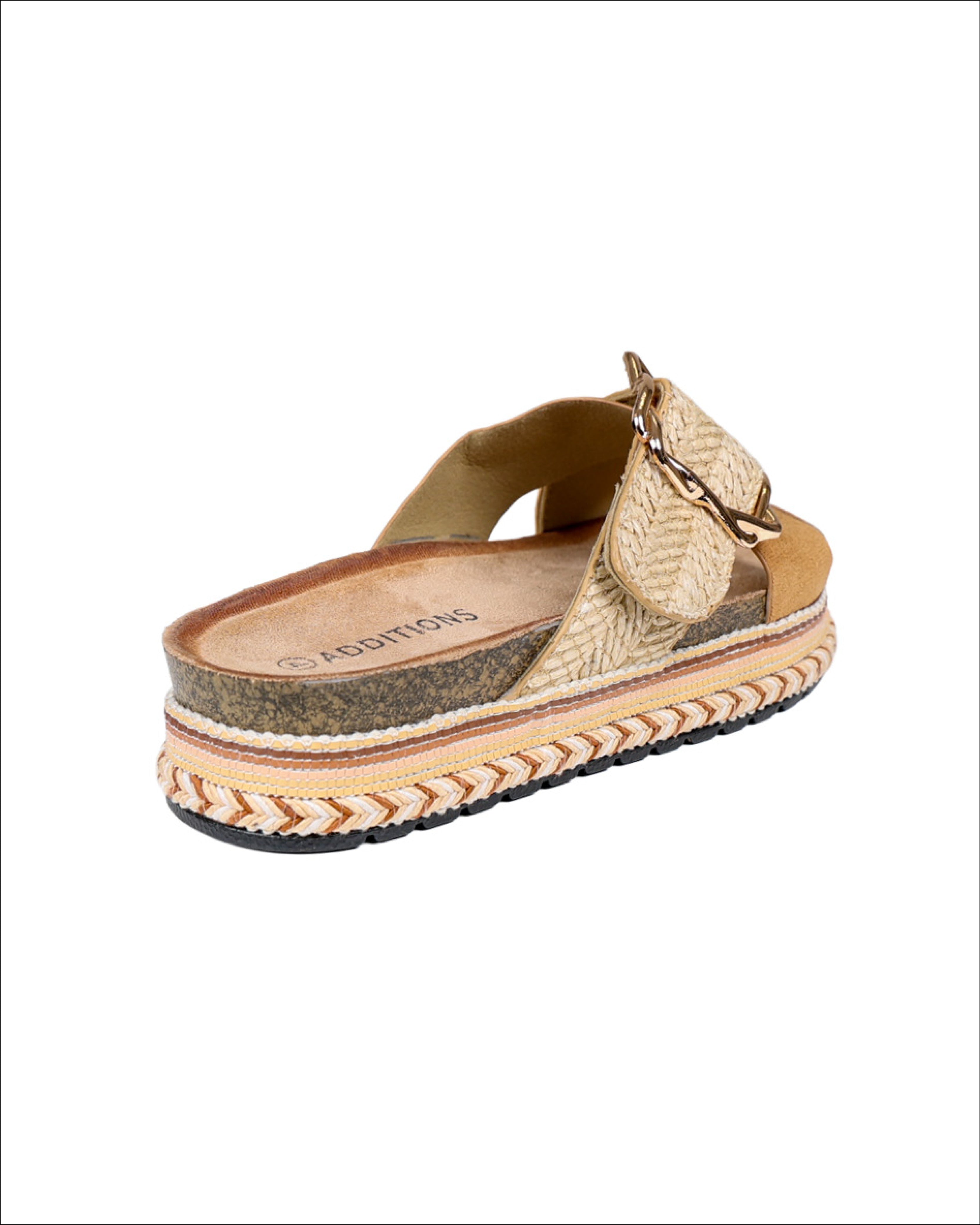 Crossover Espadrille Detail Flatform Slide