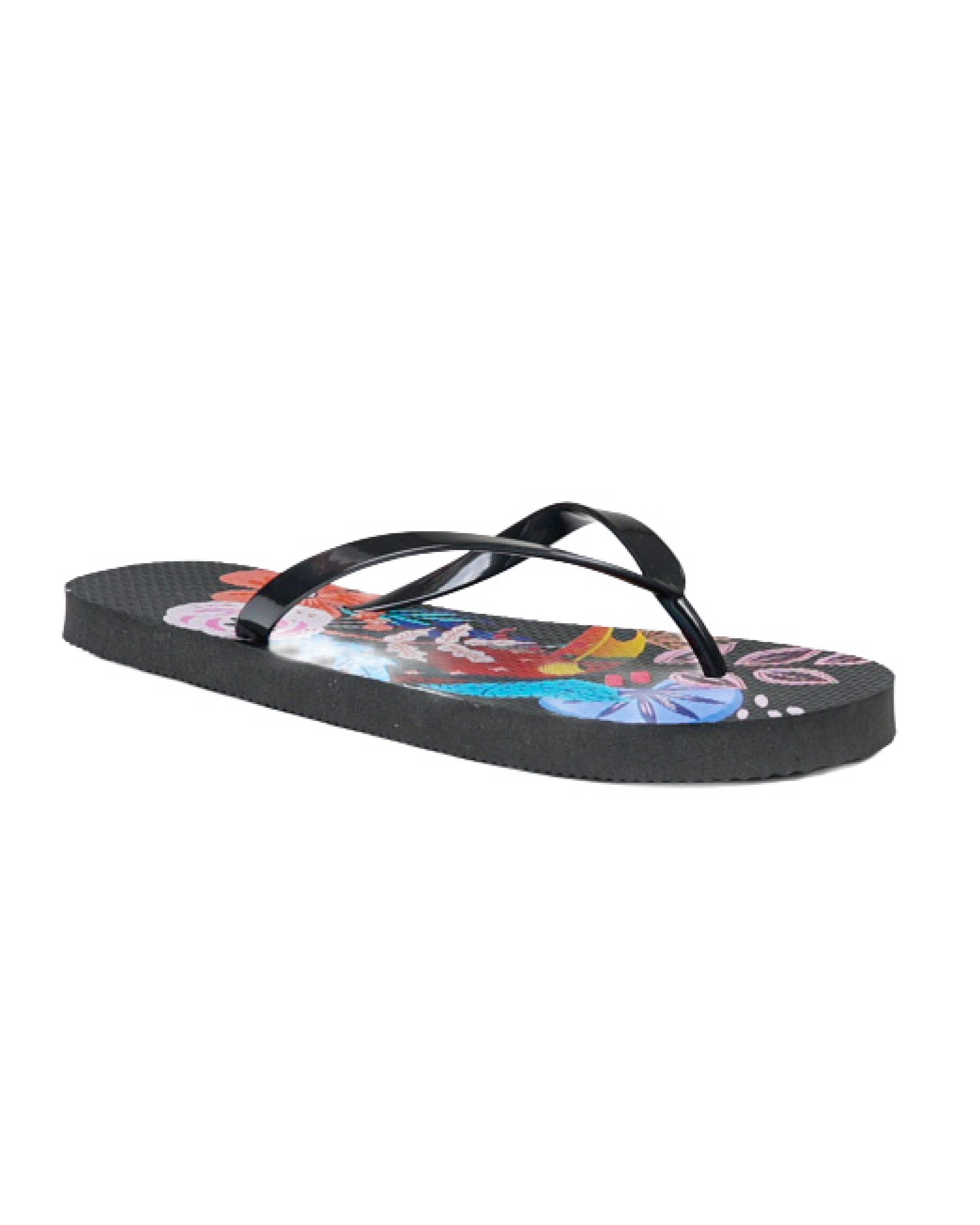 Floral Print Flip Flops