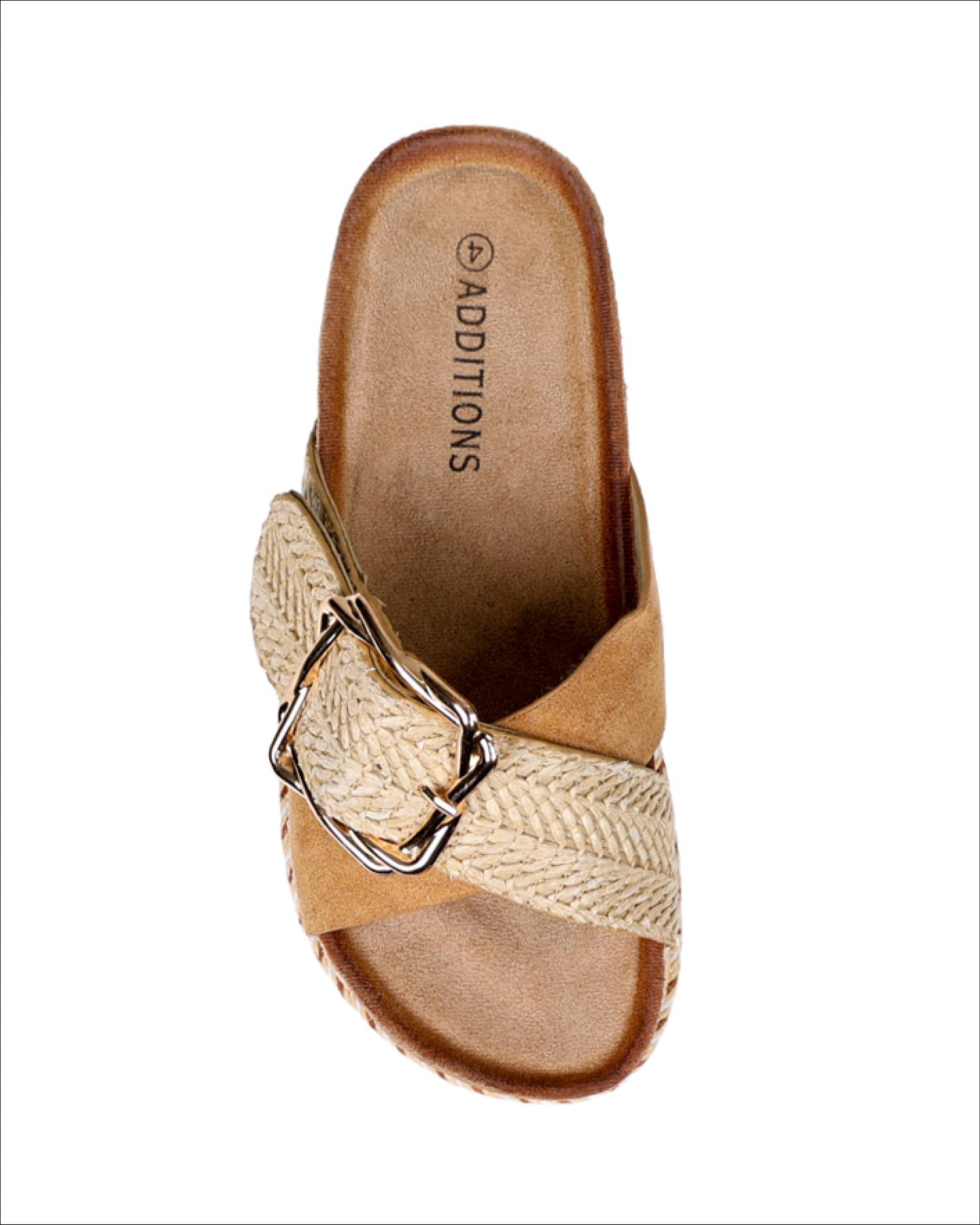 Crossover Espadrille Detail Flatform Slide