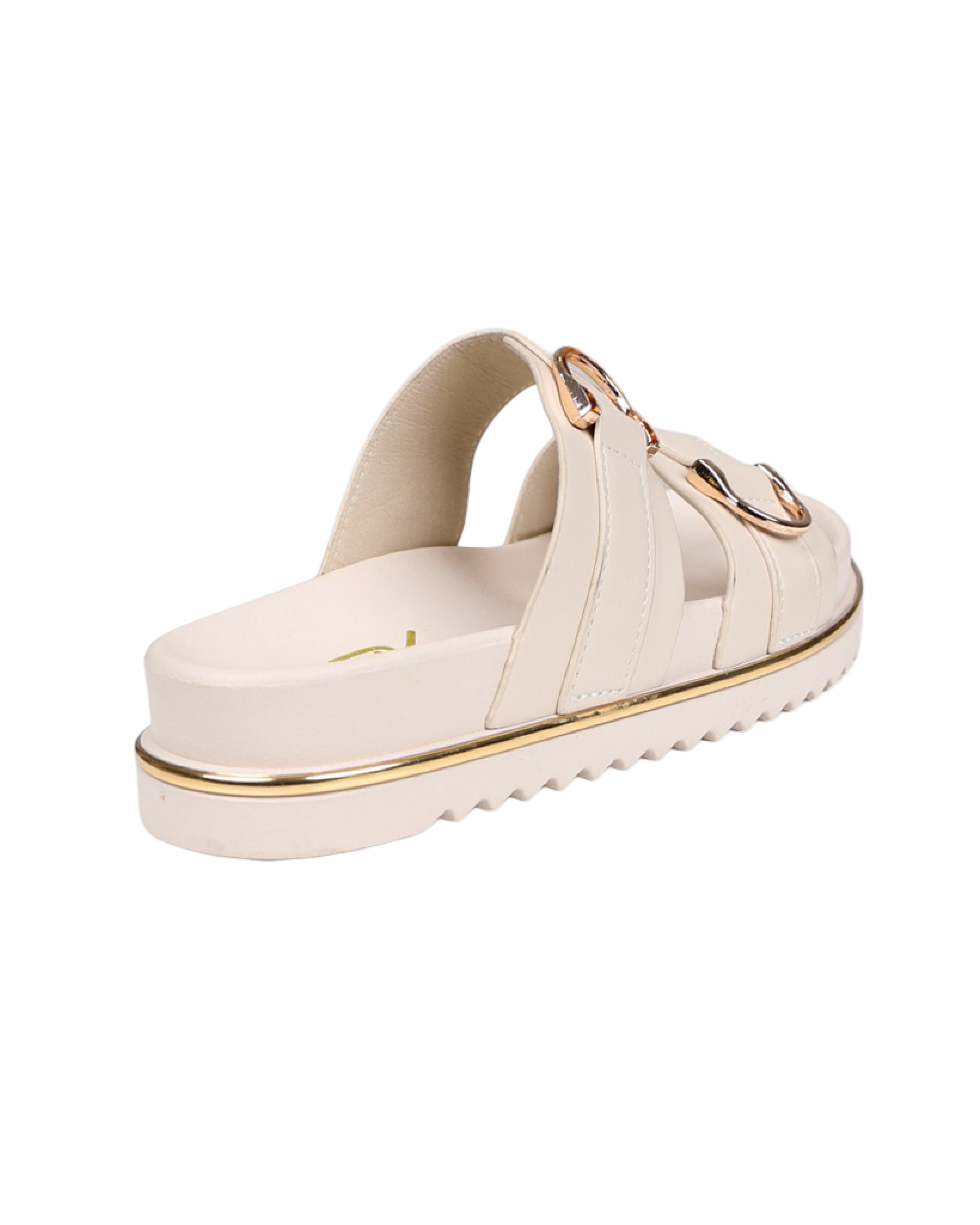 Double Ring Detail Chunky Cleated Slide