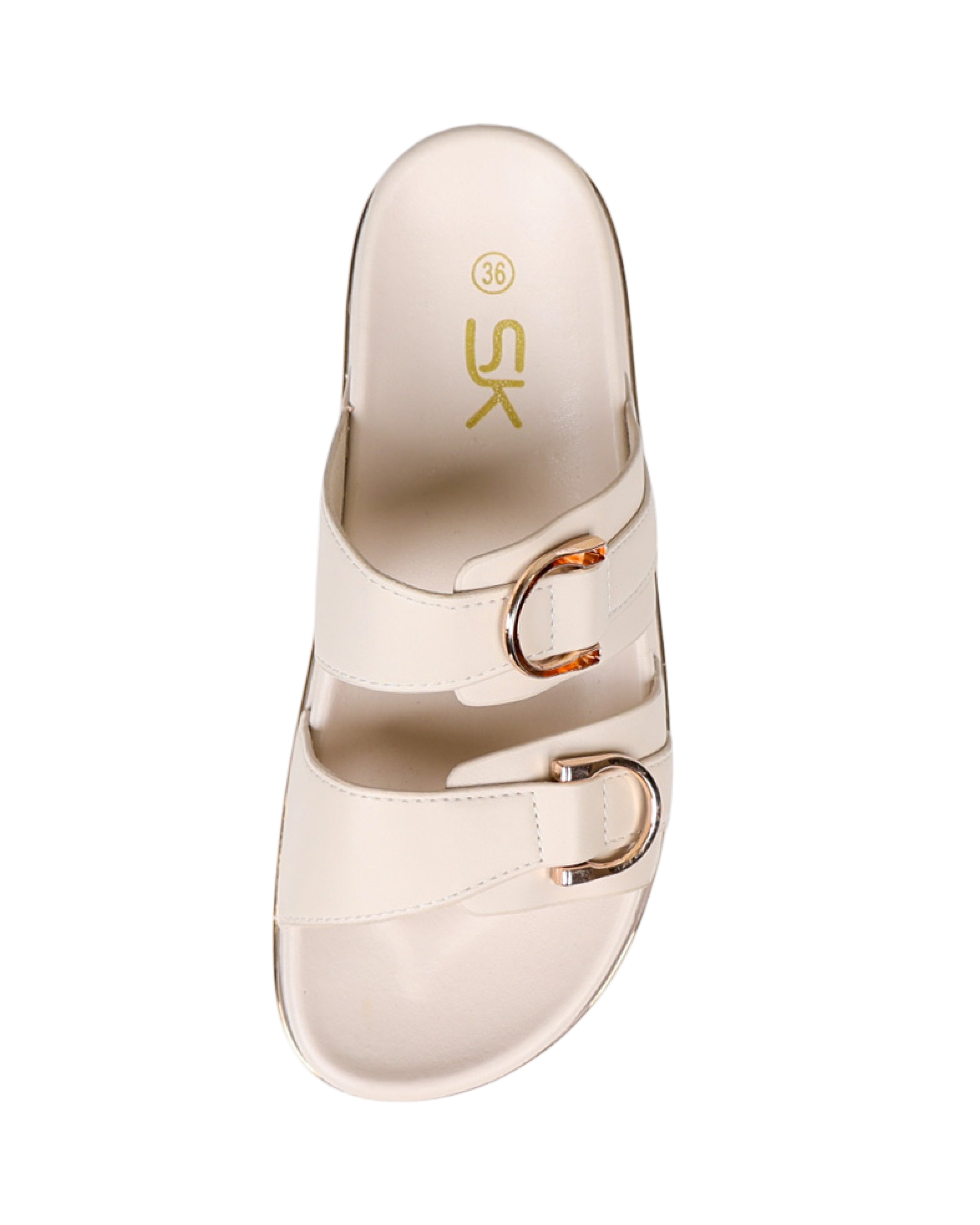 Double Ring Detail Chunky Cleated Slide