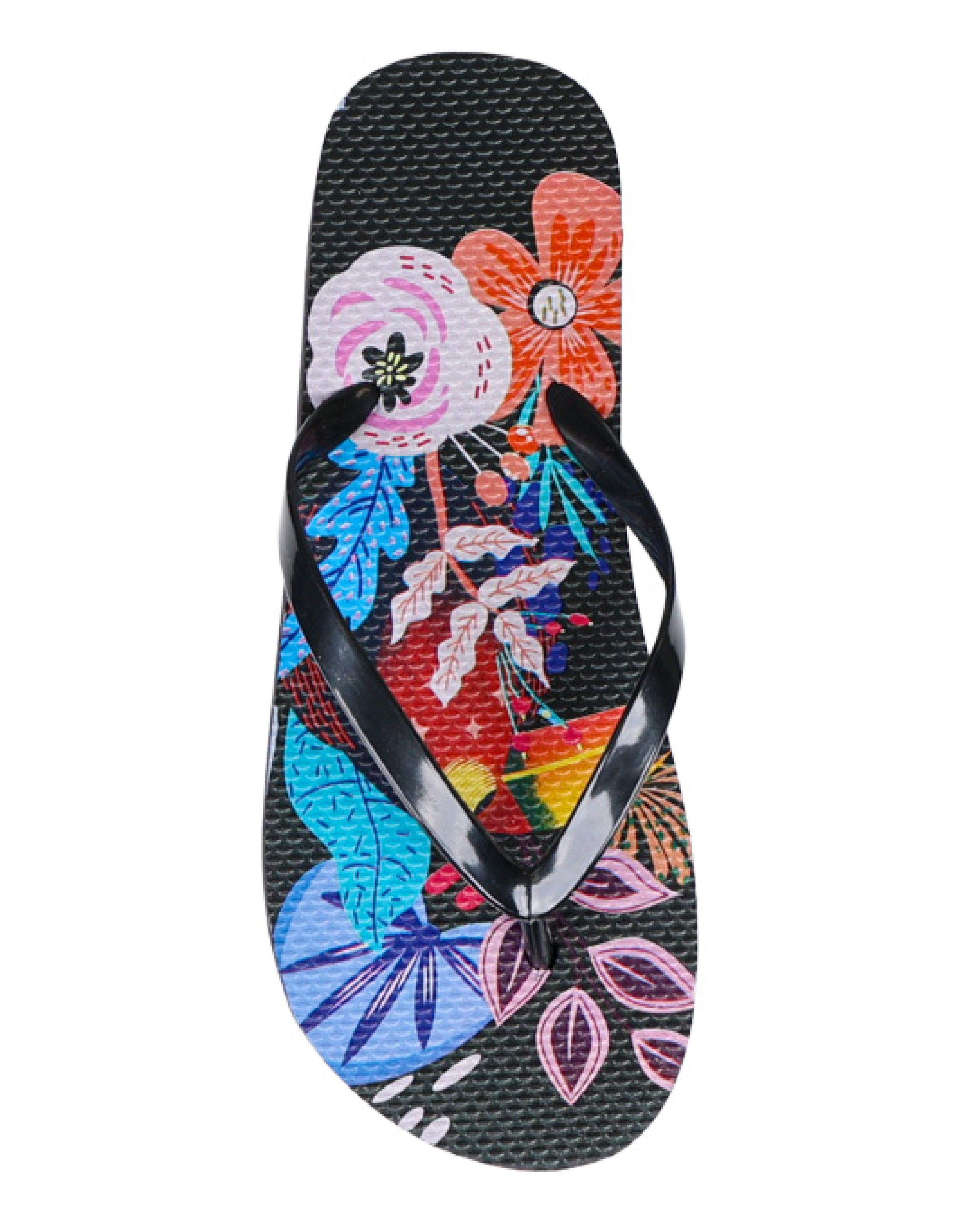 Floral Print Flip Flops