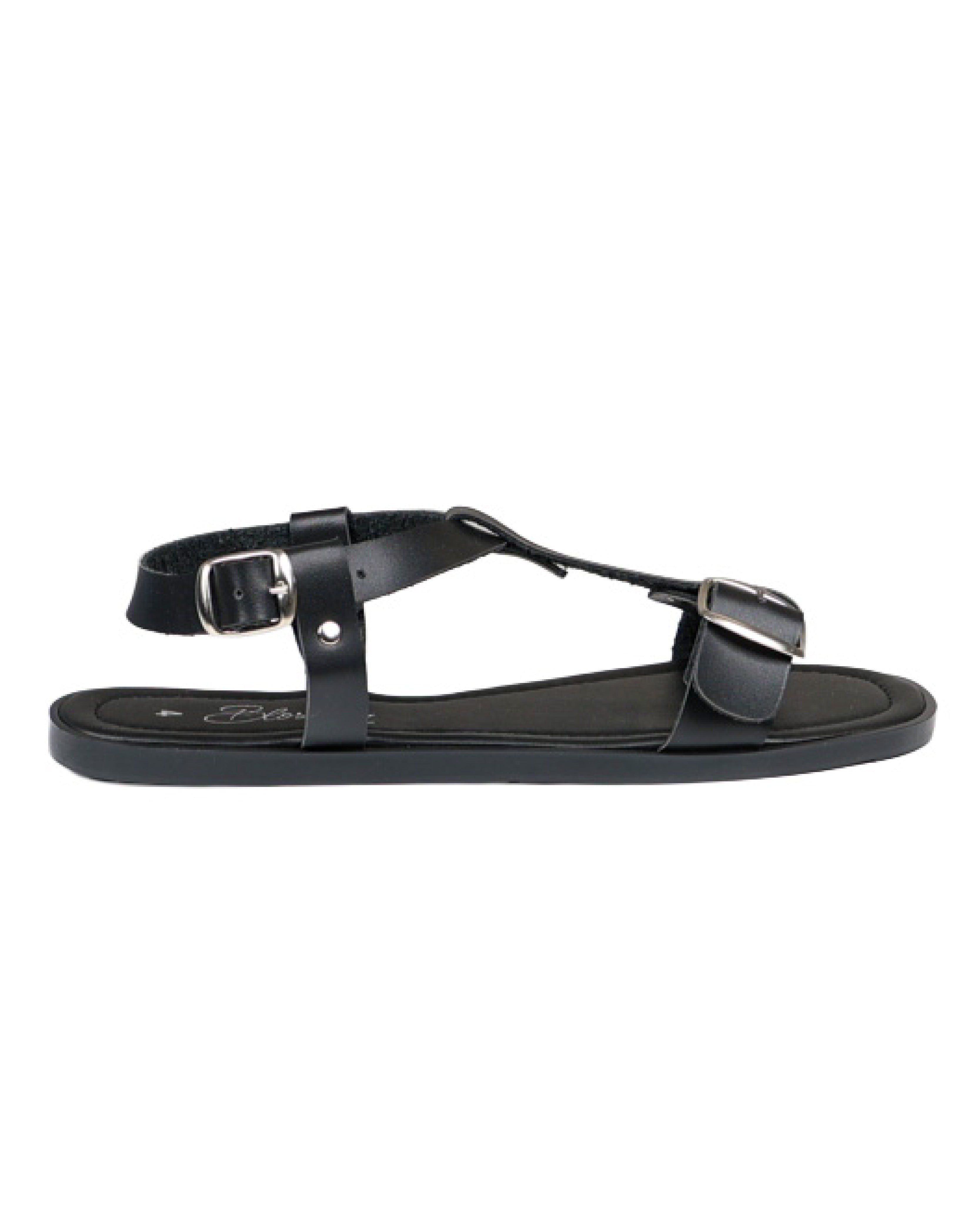 T-Bar Buckle Detail Ankle Strap Sandal