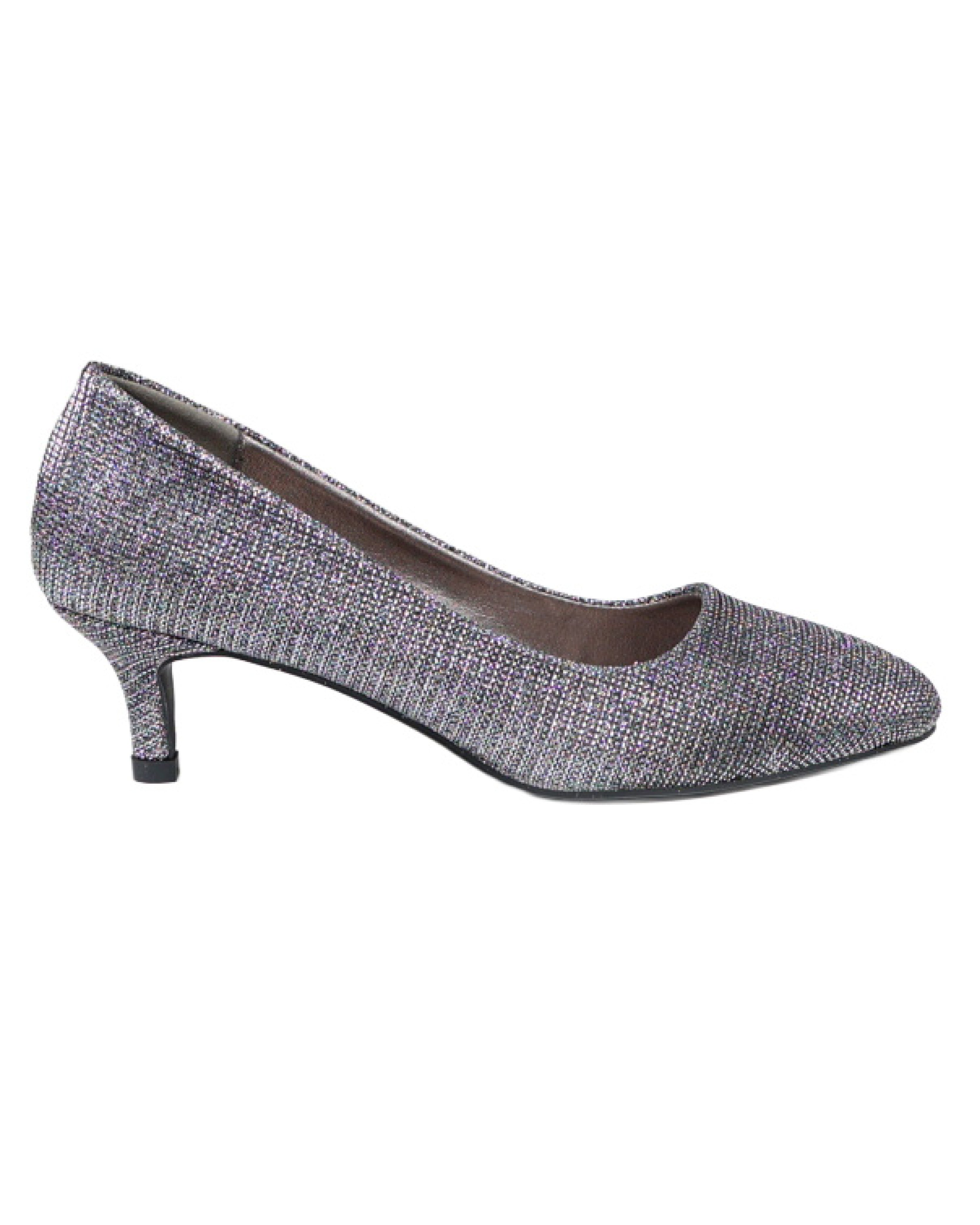 Pewter Shimmer Court Shoes