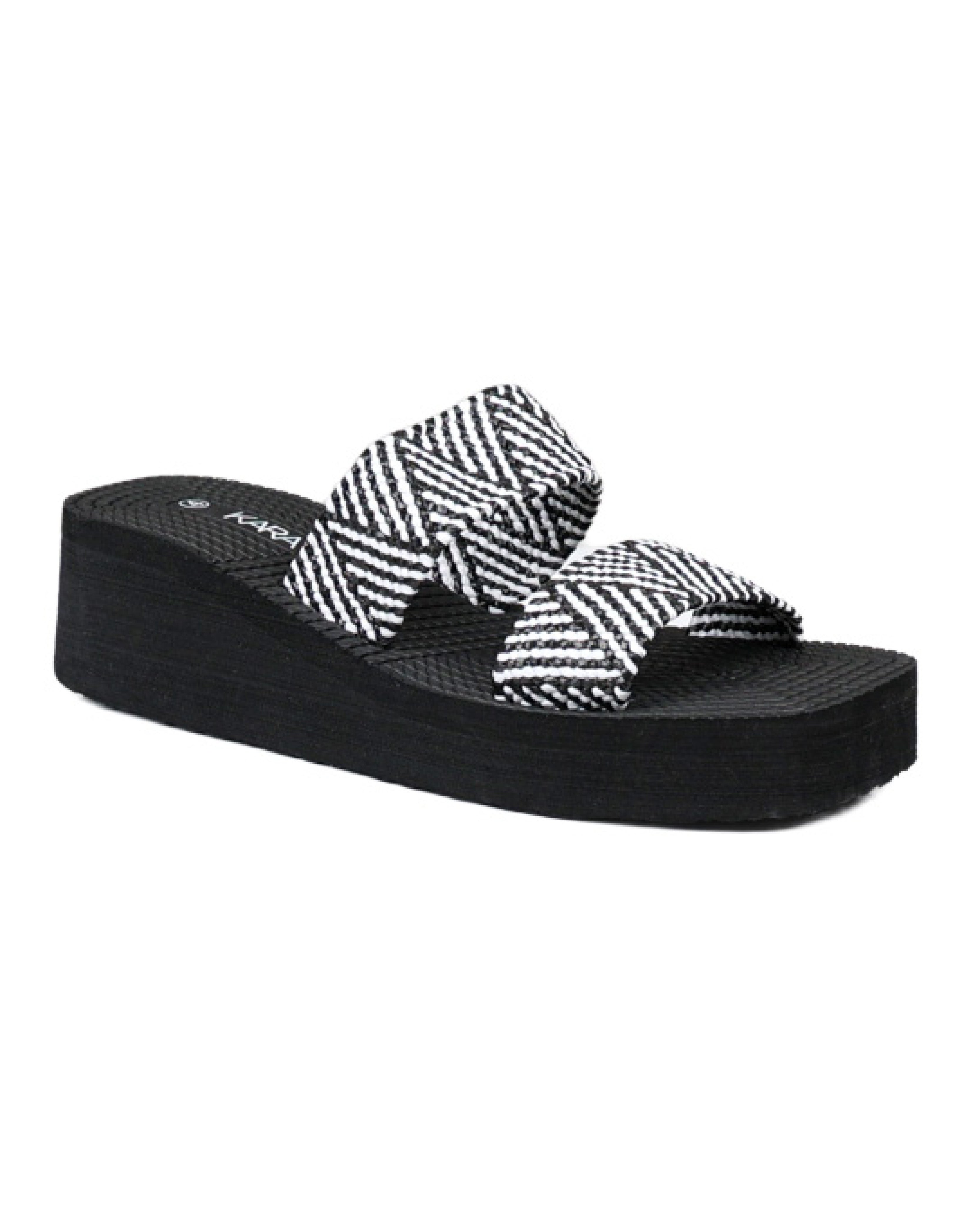 Black Double Band EVA Wedge Mule