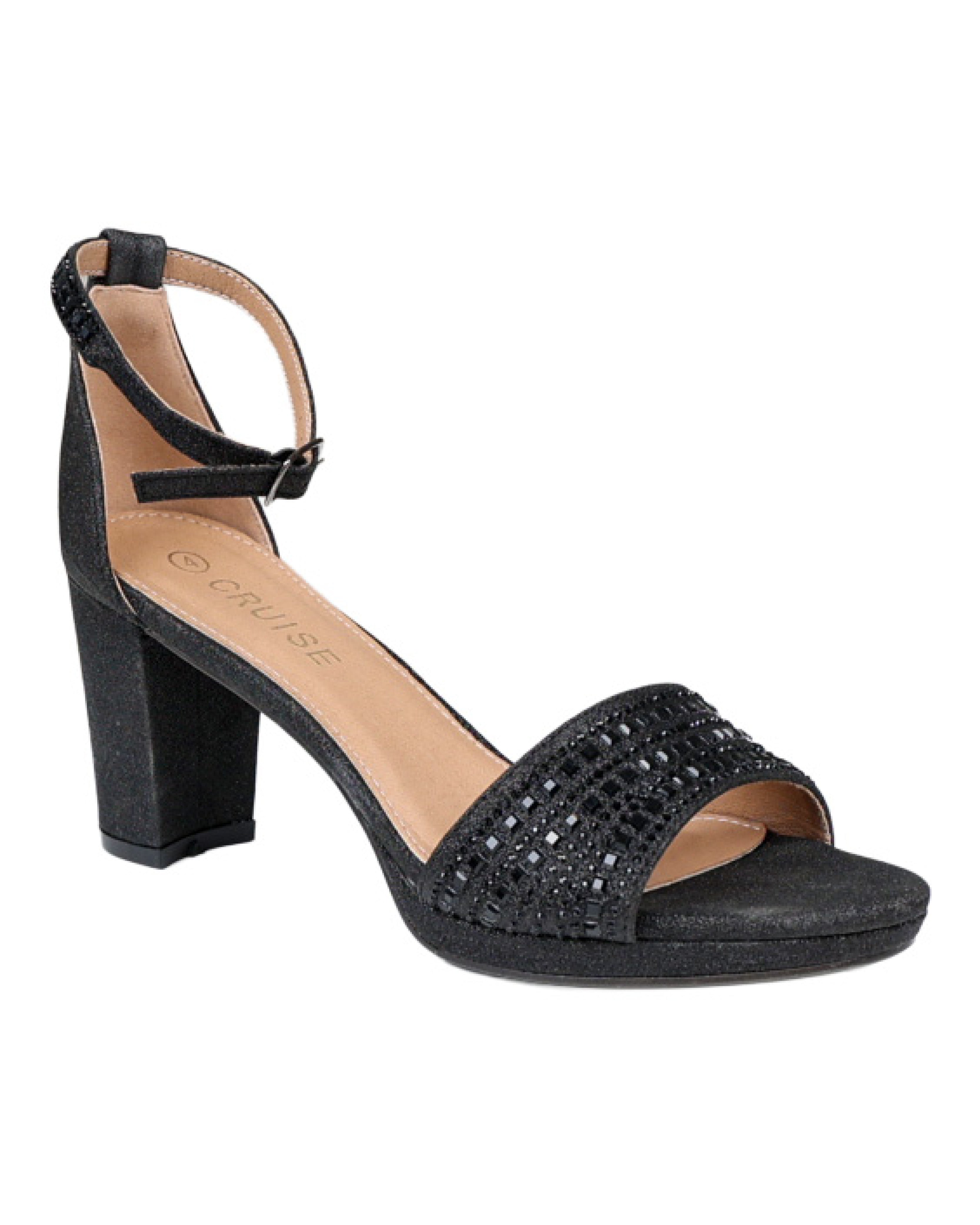 Embellished Platform Block Heel