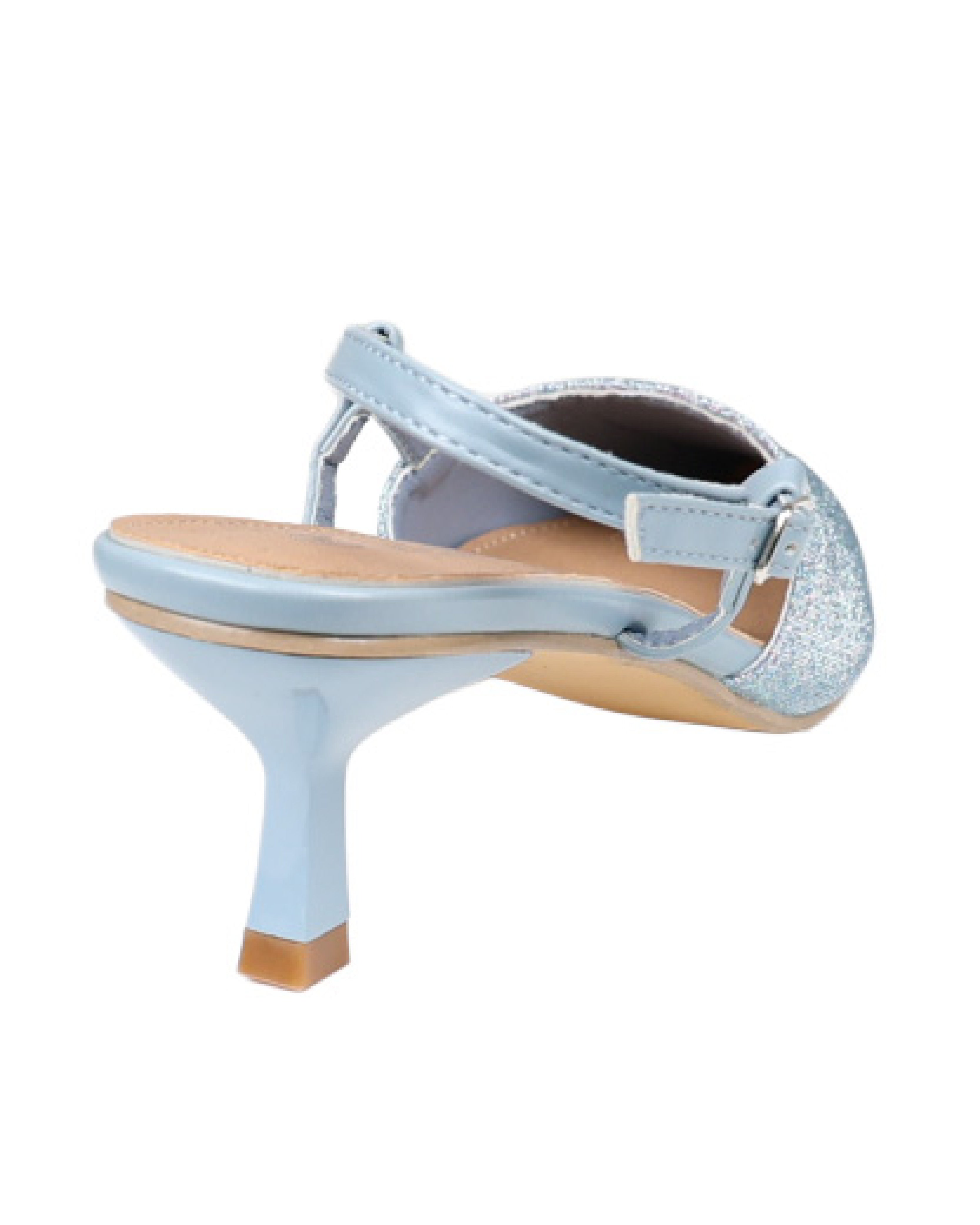Blue Shimmer Slingback Kitten Heel