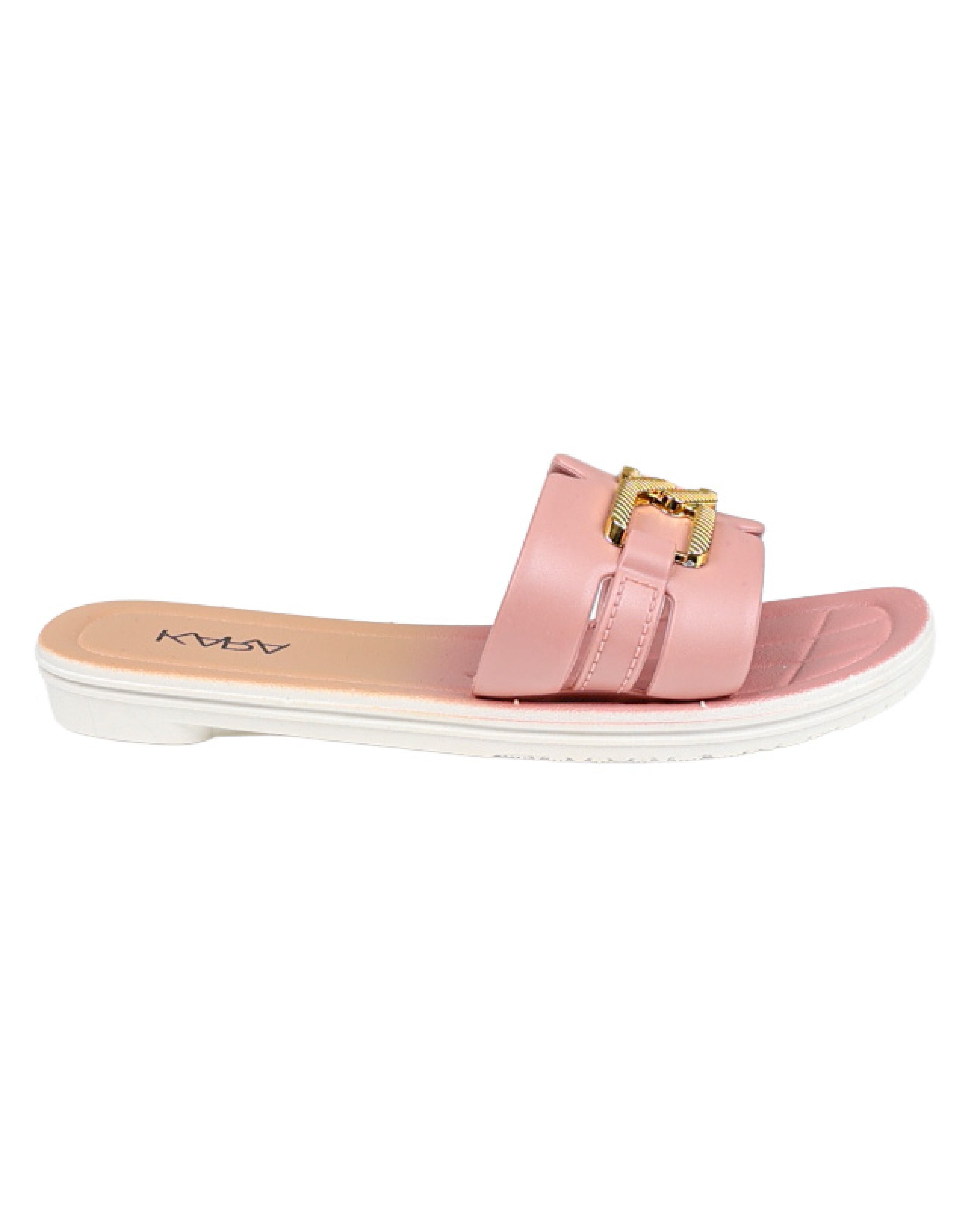 Mink Buckle Detail Resort Mule