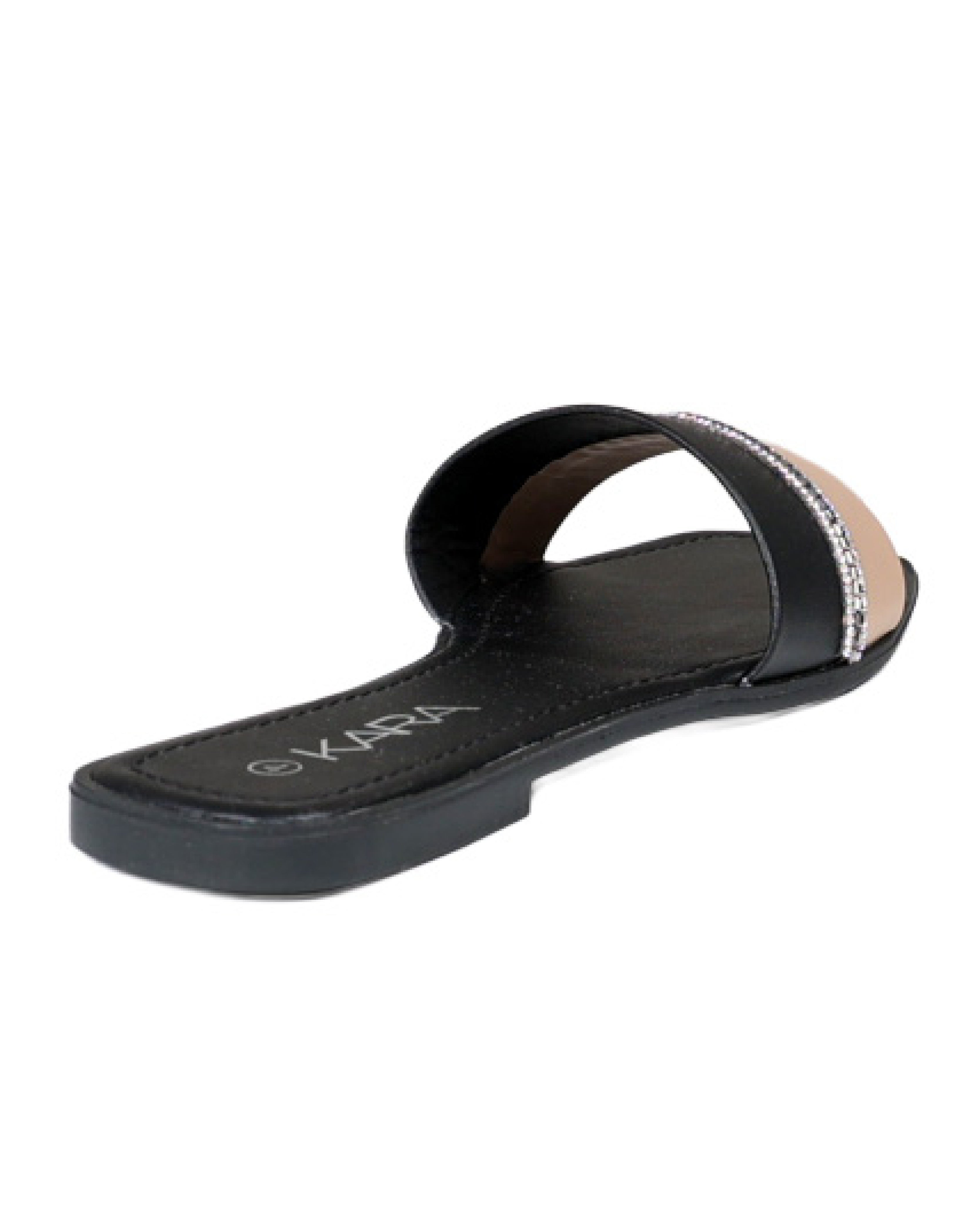 Black Embellished Band Sandal