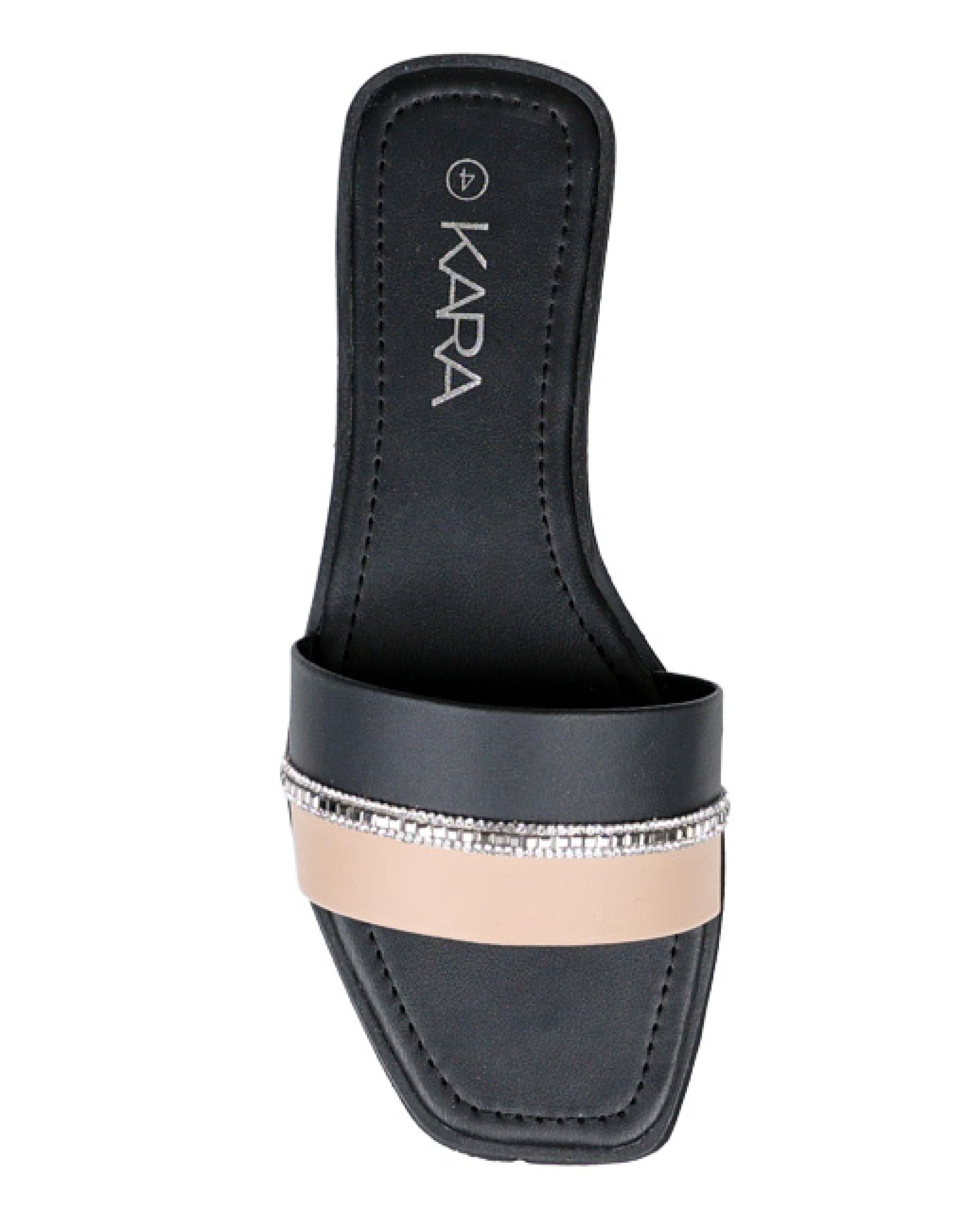 Black Embellished Band Sandal