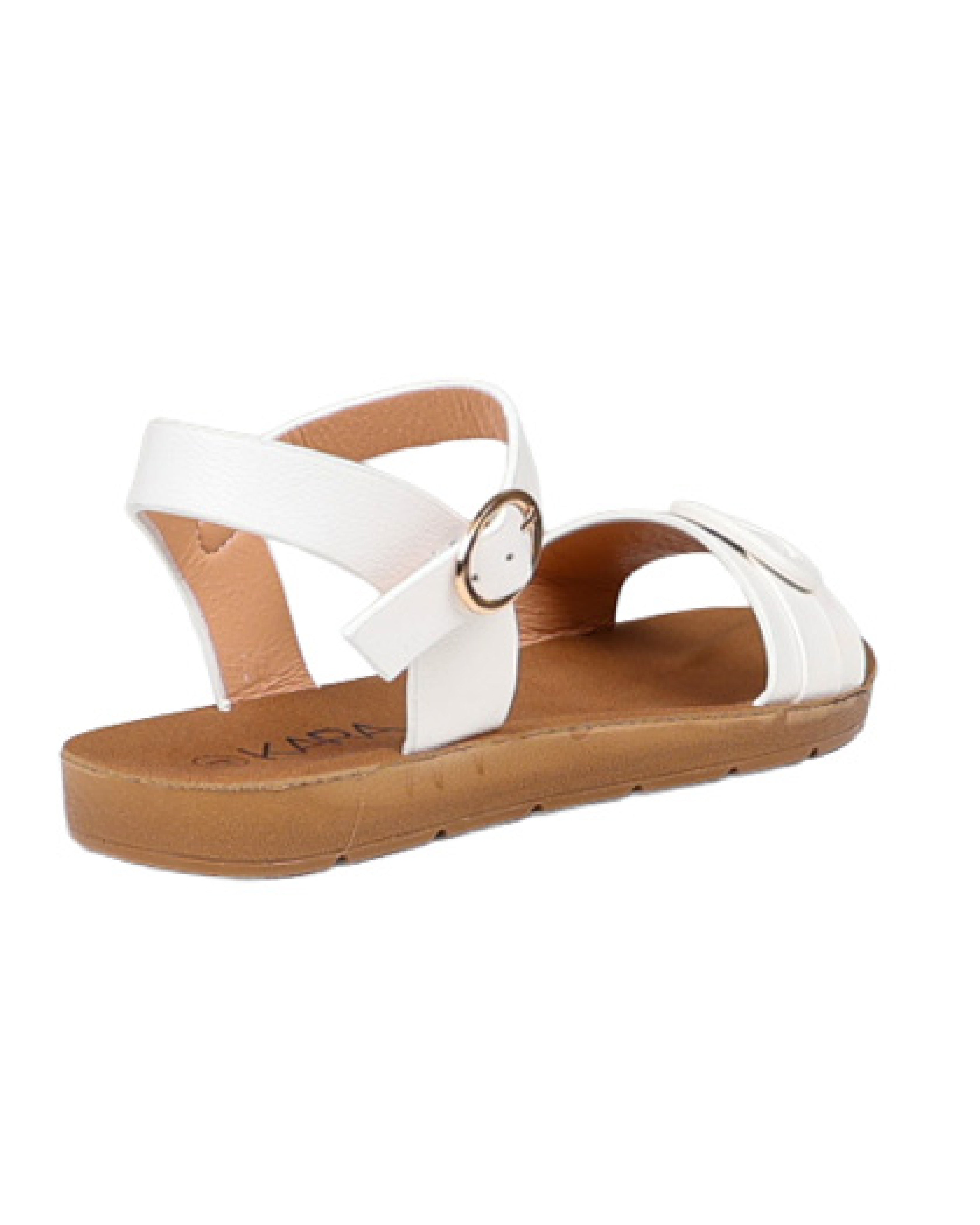 Moulded Buckle Band Ankle Strap Sandal