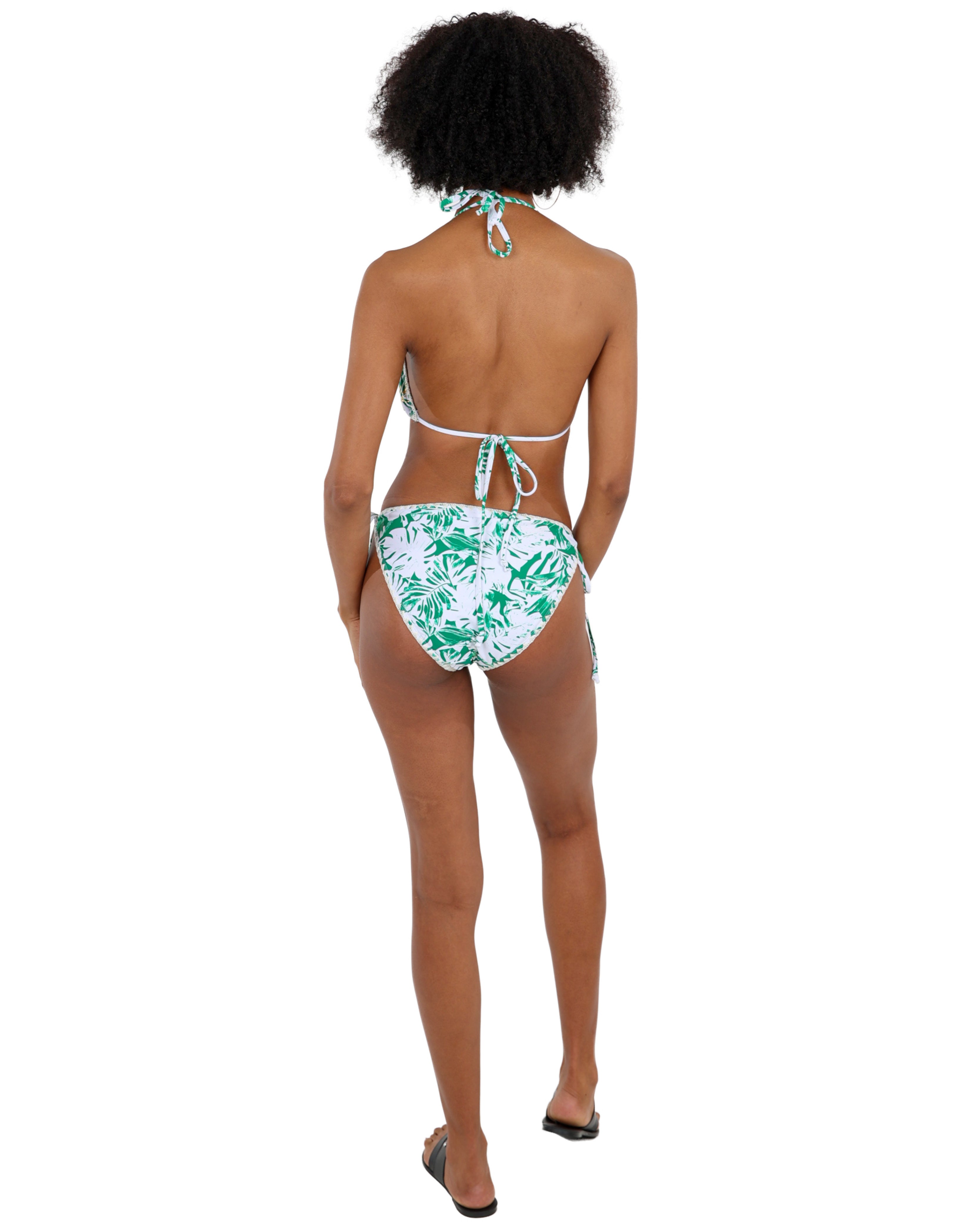 Tropical Foil Accent Triangle Bikini Top